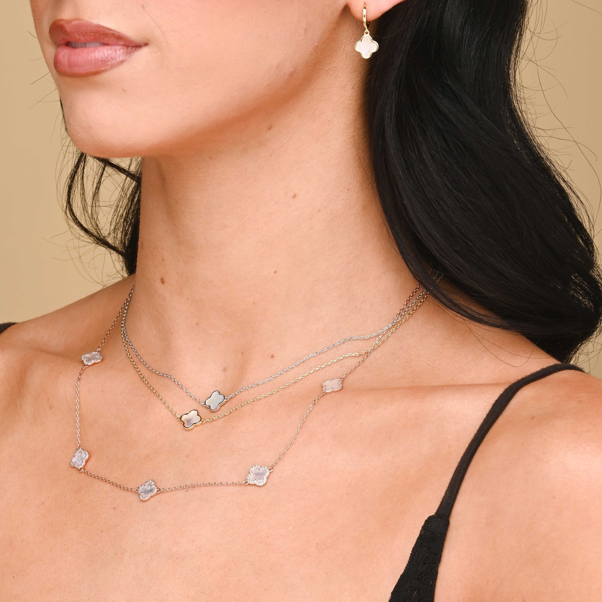 Clover Single MOP Necklace - Camile & Stone