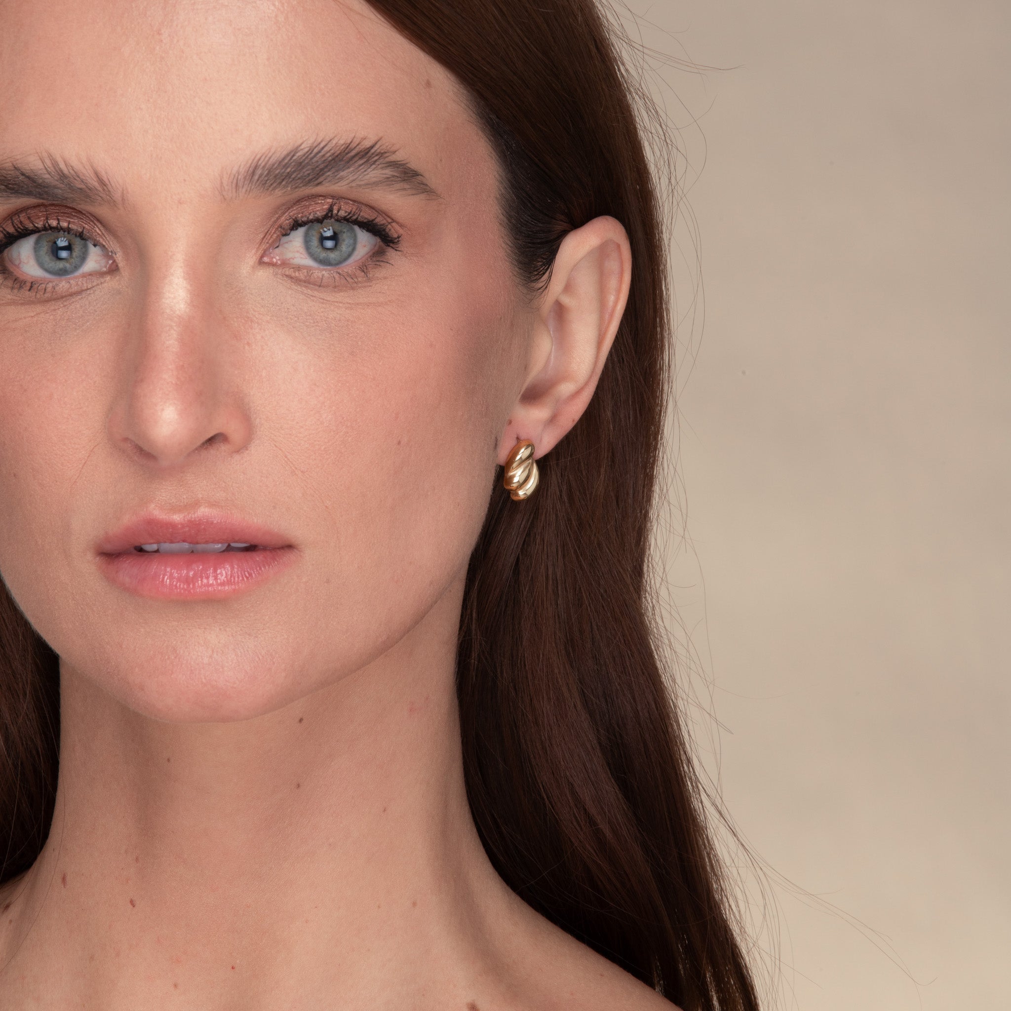 Croissant Dome Stud Earrings - Camile & Stone