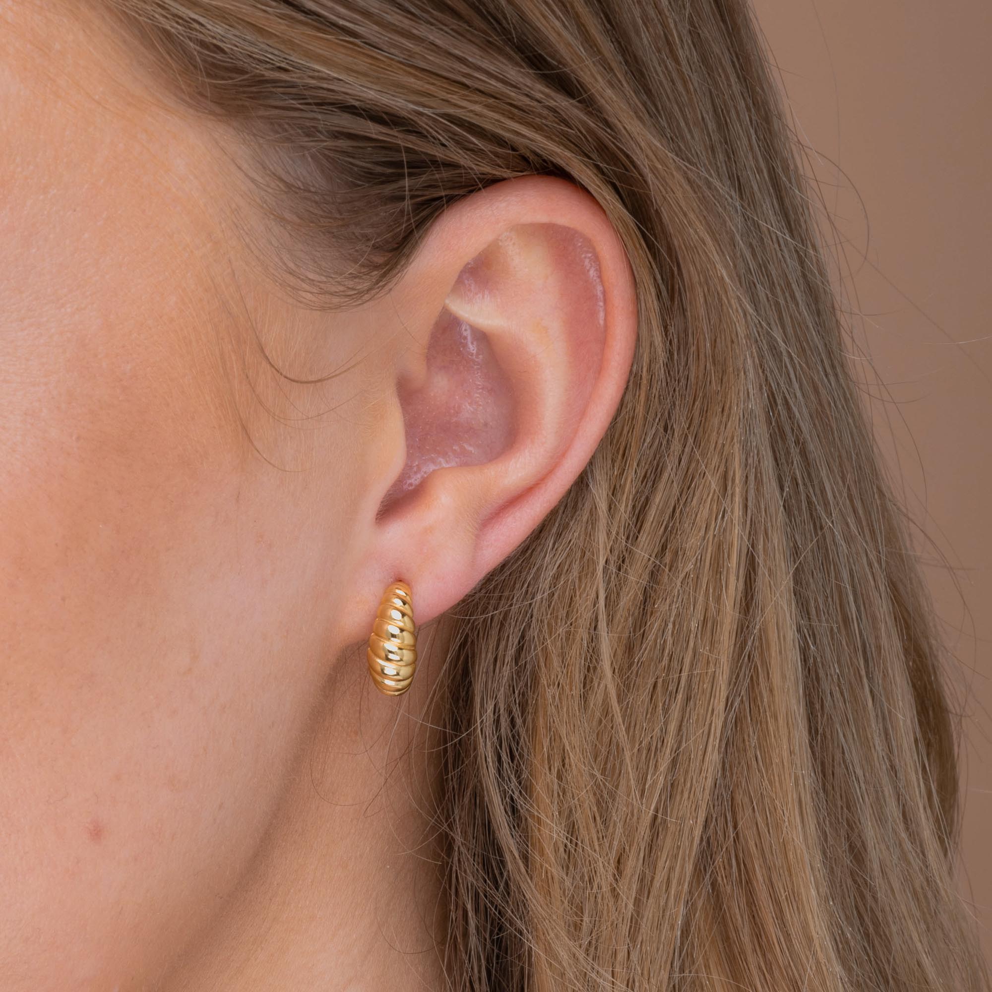 Croissant Huggie Stud Earrings - Camile & Stone