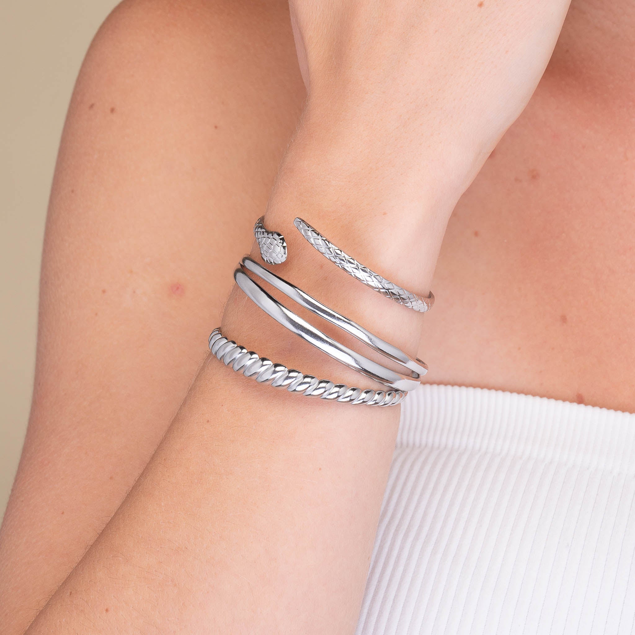 Croissant Open Cuff Bangle - Camile & Stone