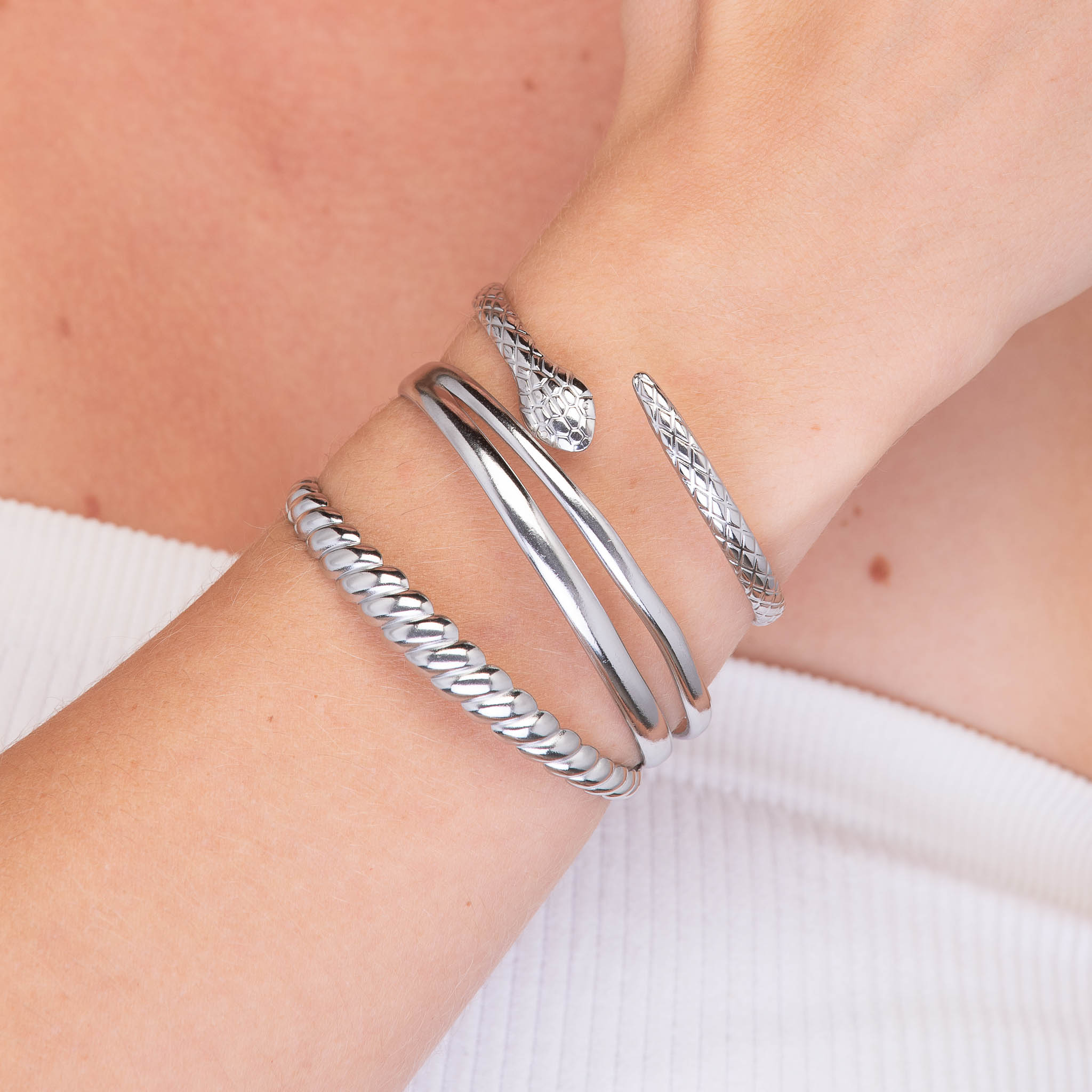 Croissant Open Cuff Bangle - Camile & Stone