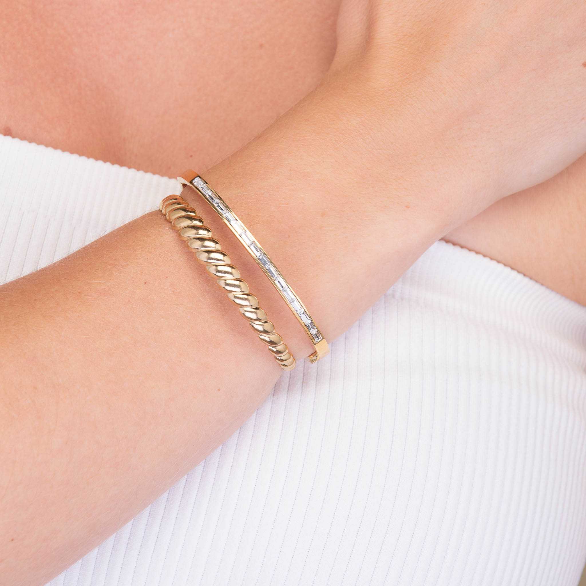 Croissant Open Cuff Bangle - Camile & Stone