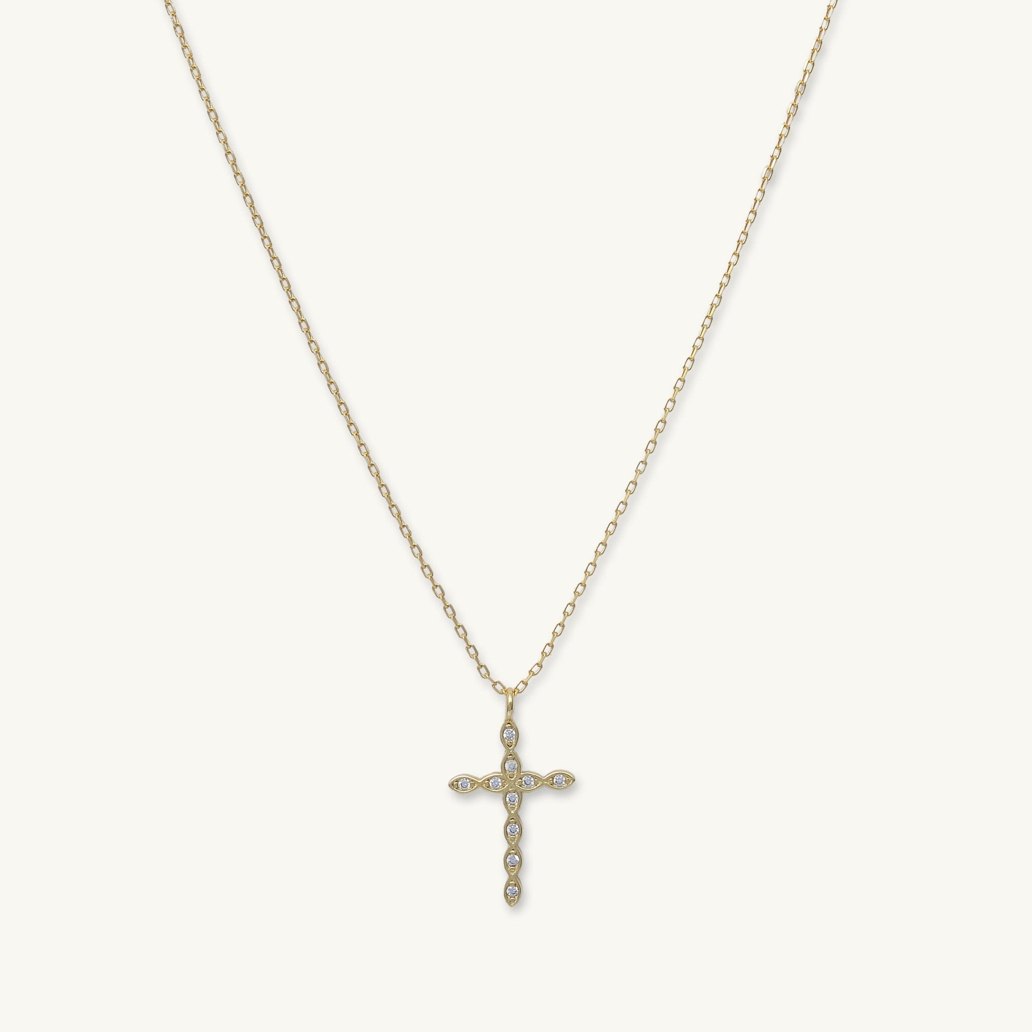 Cross Diamanté Chain Necklace - Camile & Stone
