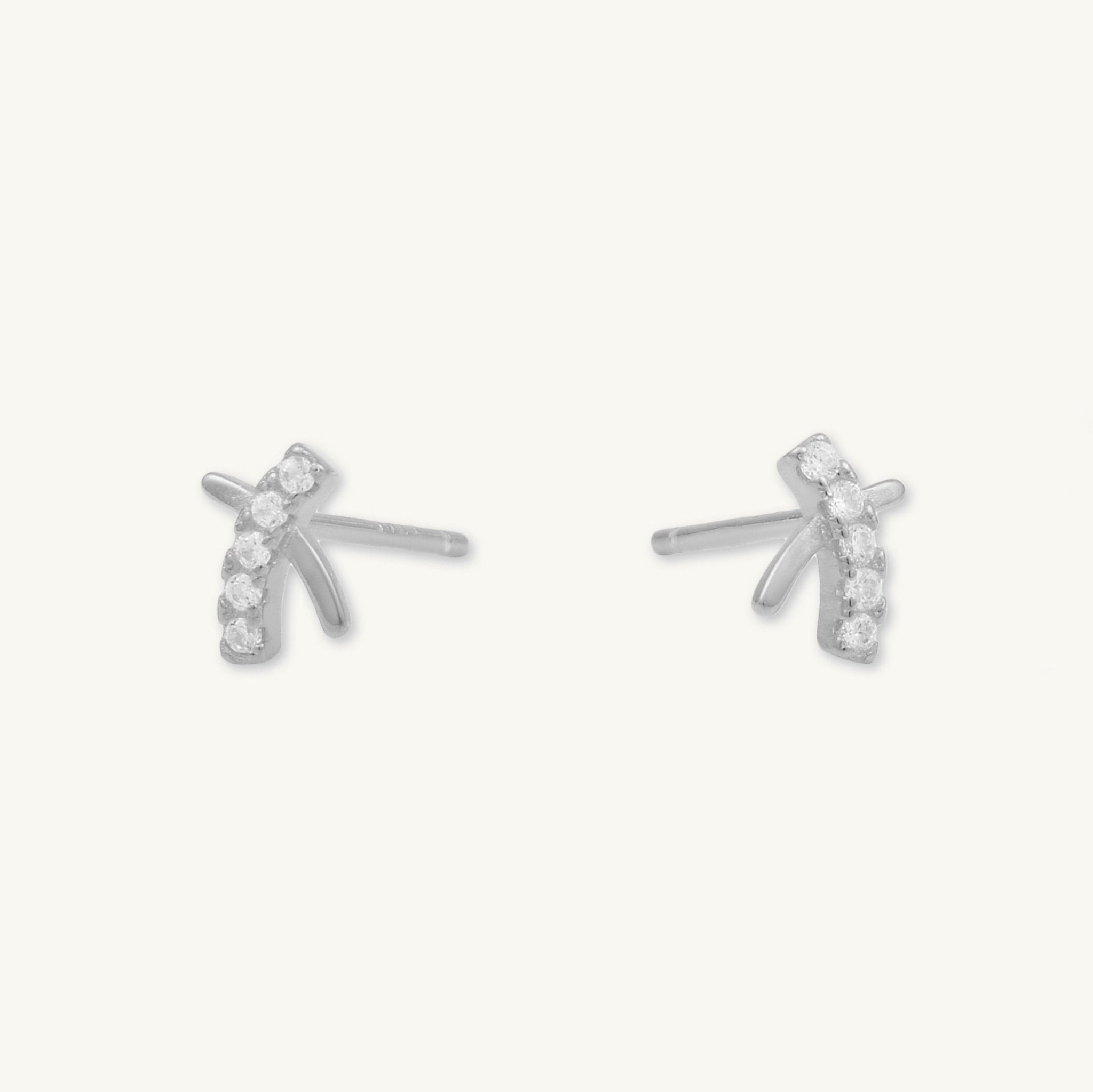 Cross Sapphire Stud Earrings - Camile & Stone