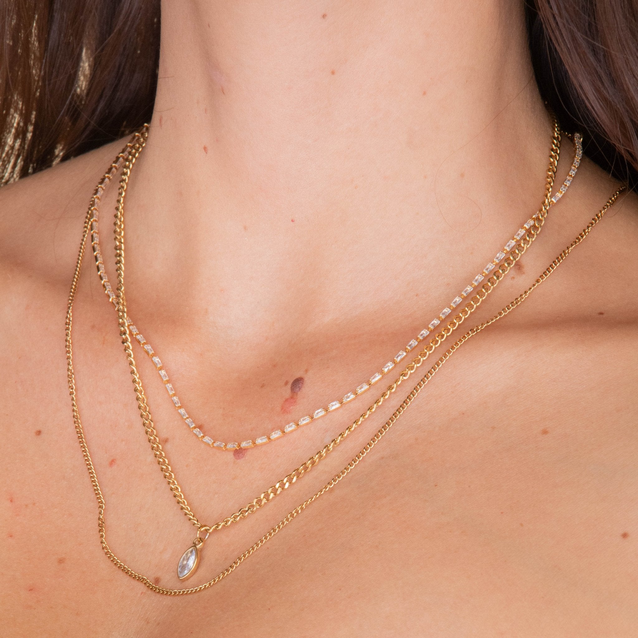 Cuban Marquise Eye Chain Necklace - Camile & Stone