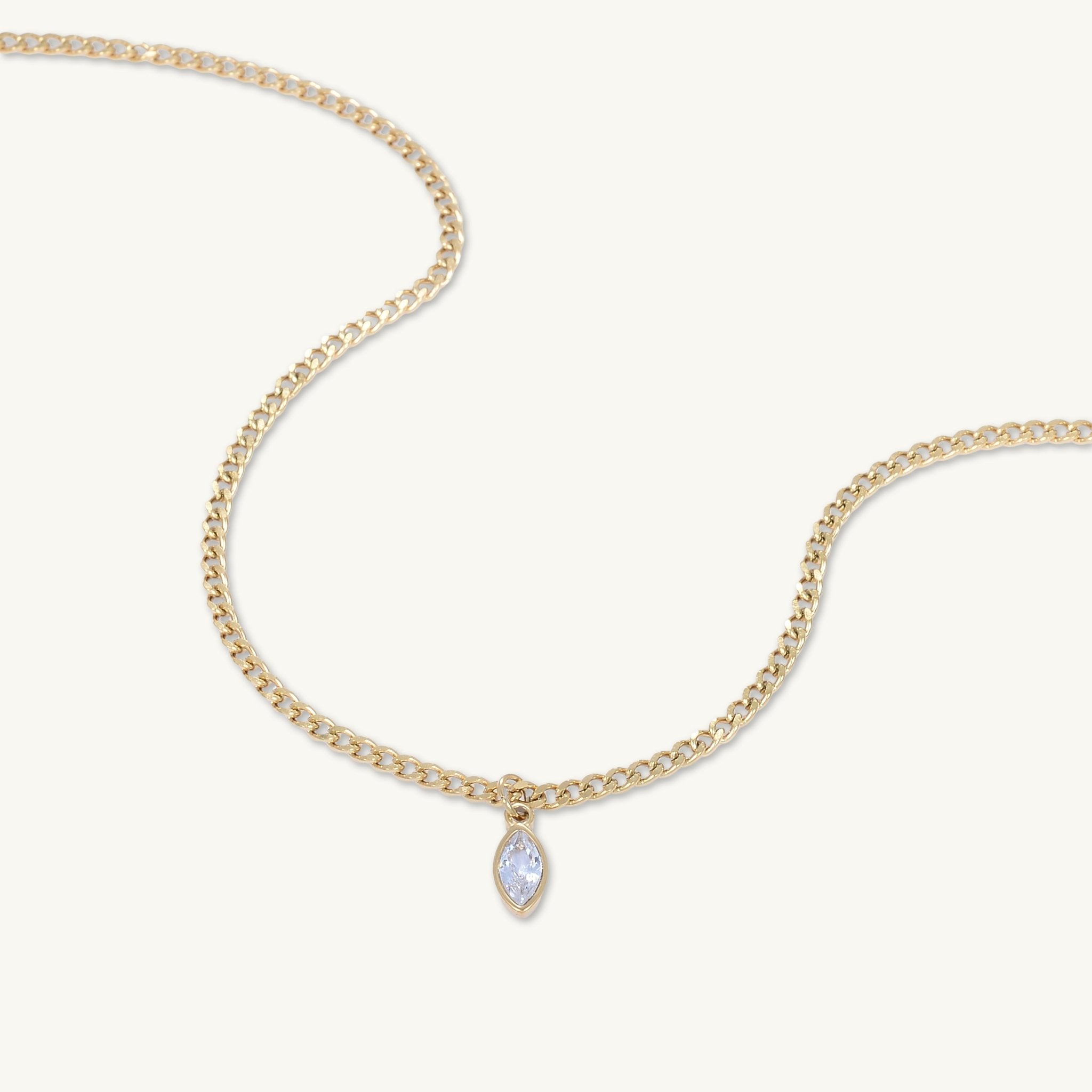 Cuban Marquise Eye Chain Necklace - Camile & Stone