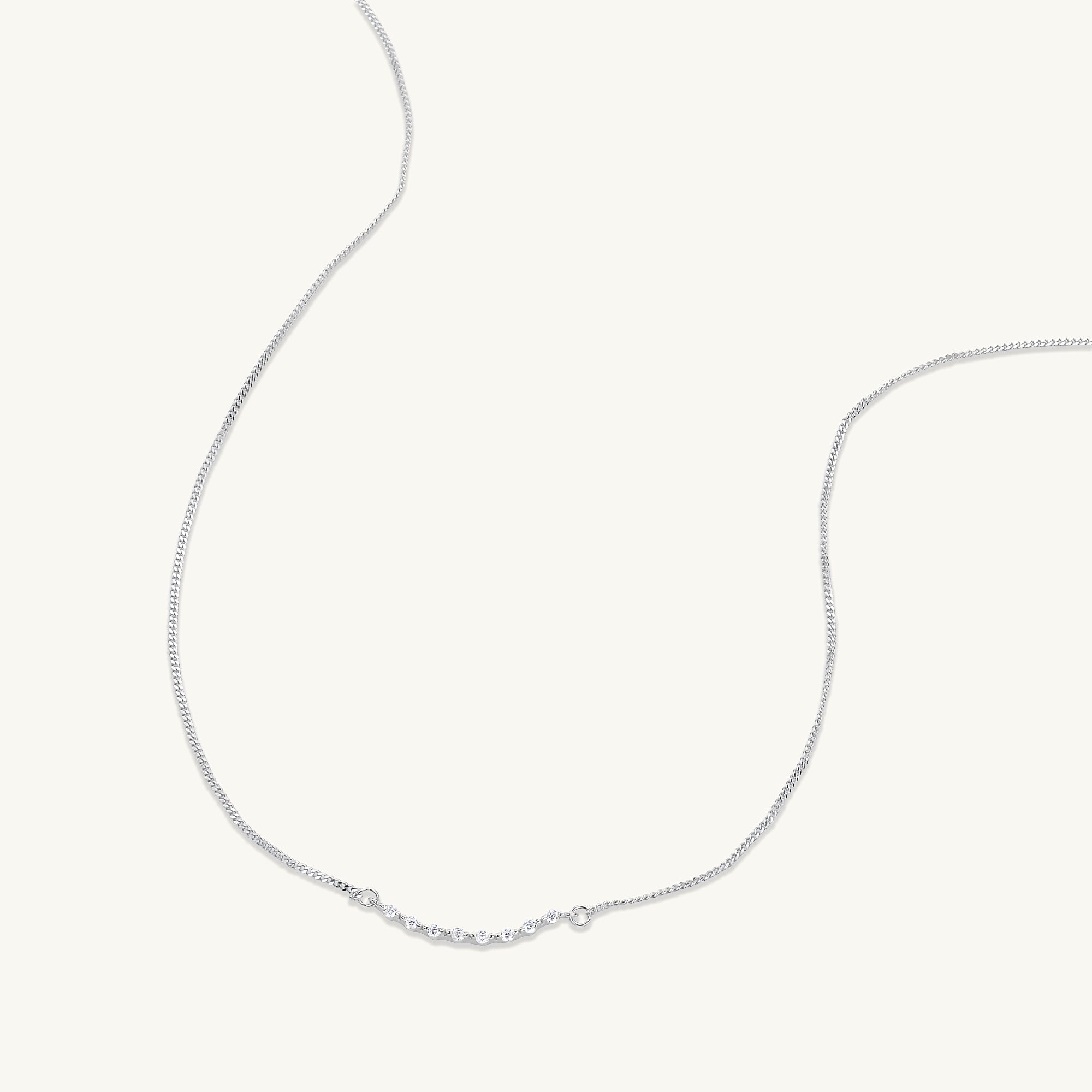 Curved Sapphire Bar Necklace - Camile & Stone