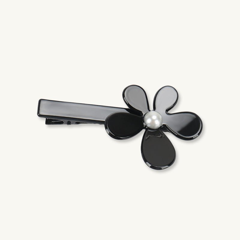 Daisy Black Pearl French Hair Clip - Camile & Stone