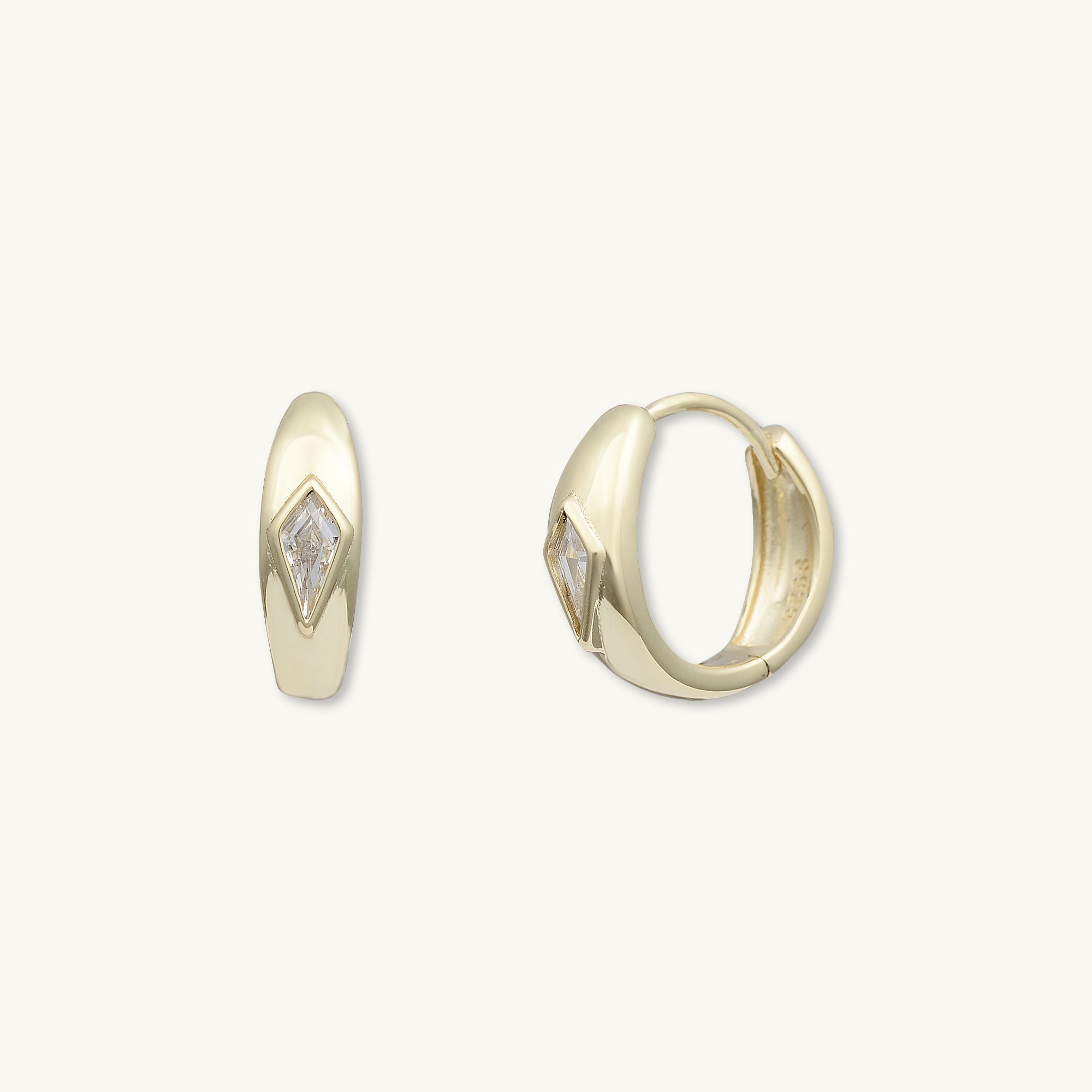 Dome Sapphire Huggie Earrings - Camile & Stone