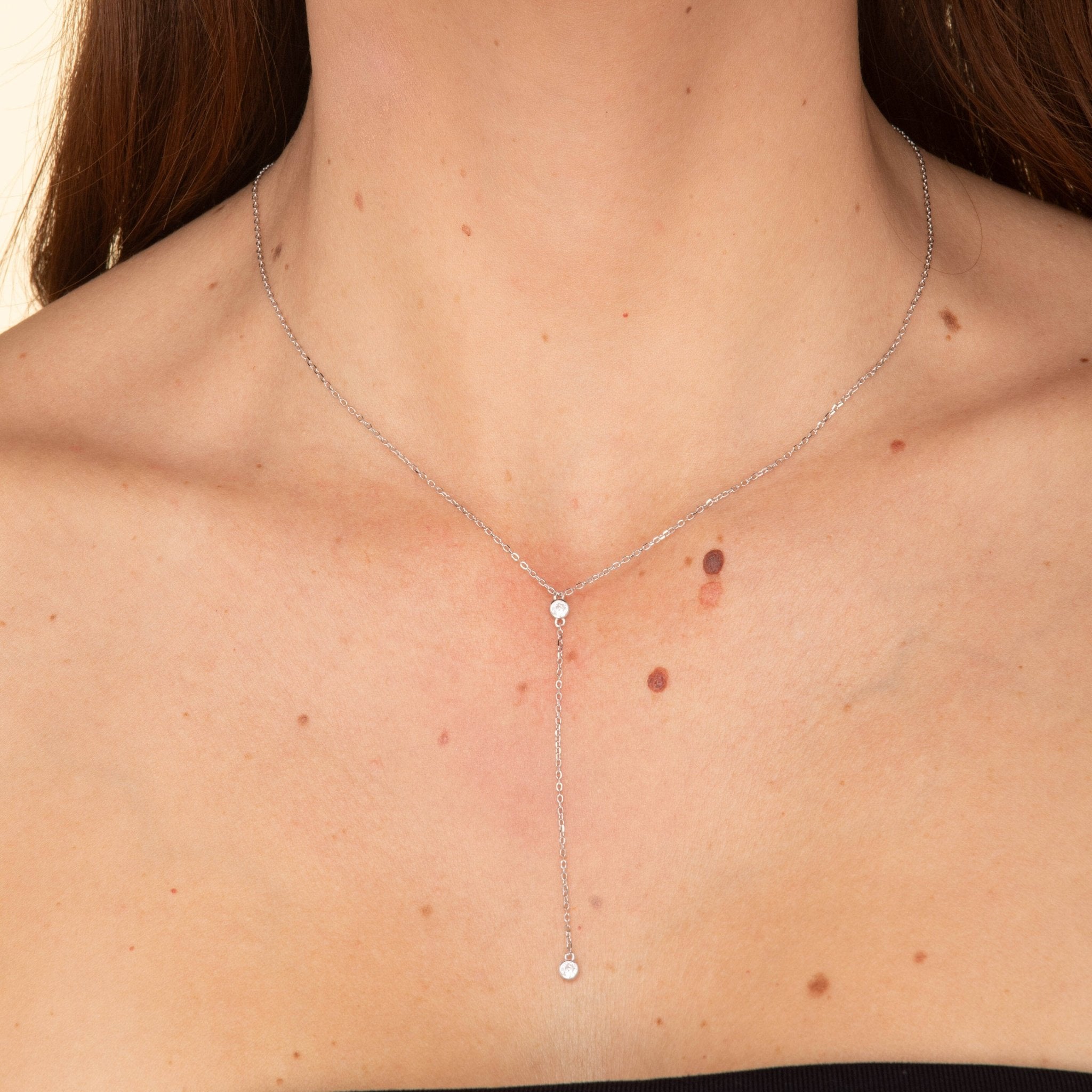 Double Bezel Drop Chain Y Necklace - Camile & Stone