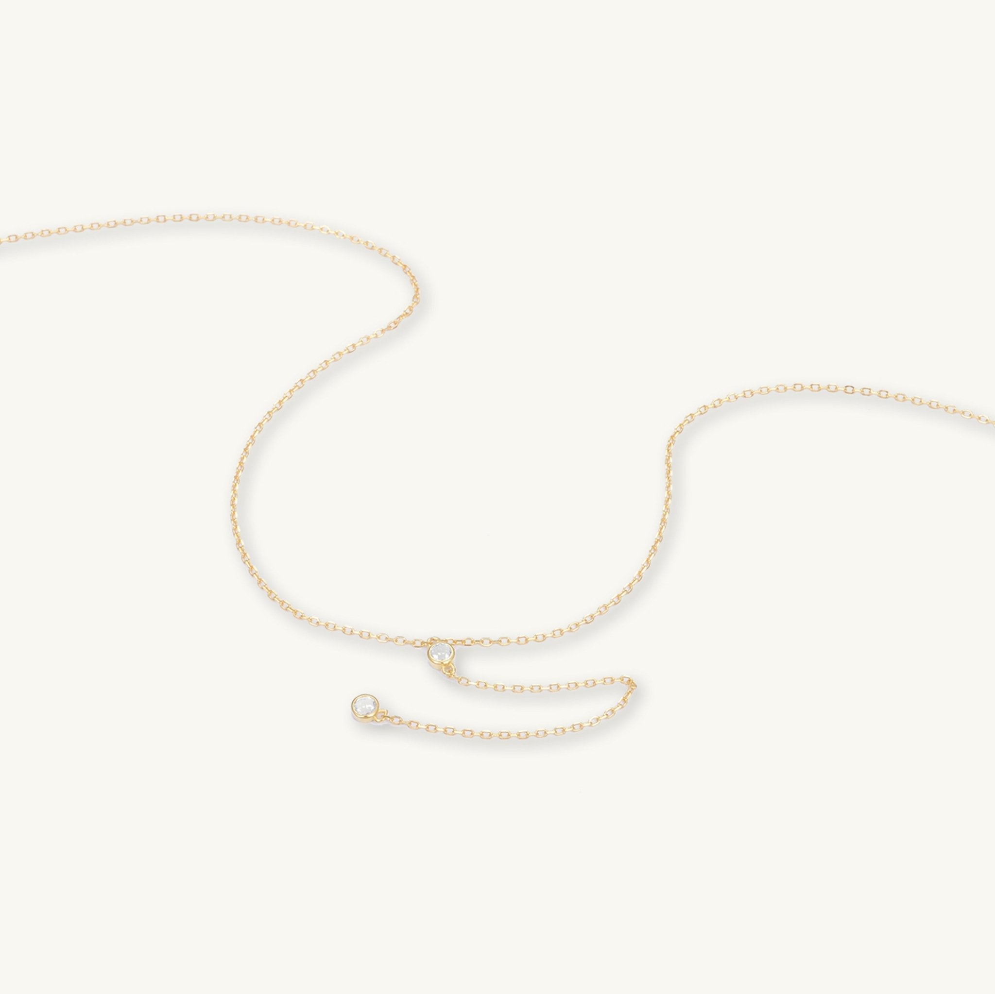 Double Bezel Drop Chain Y Necklace - Camile & Stone