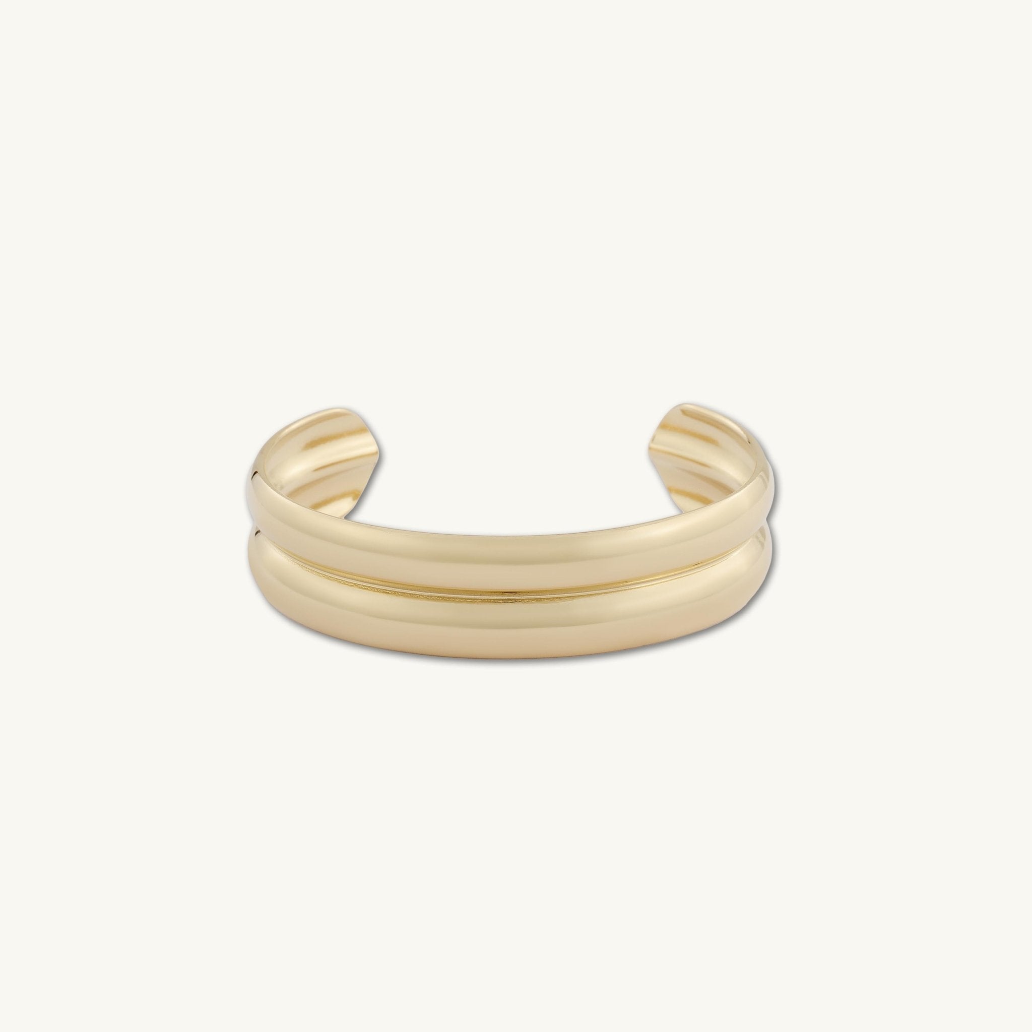 Double Dome Statement Open Cuff Bangle - Camile & Stone