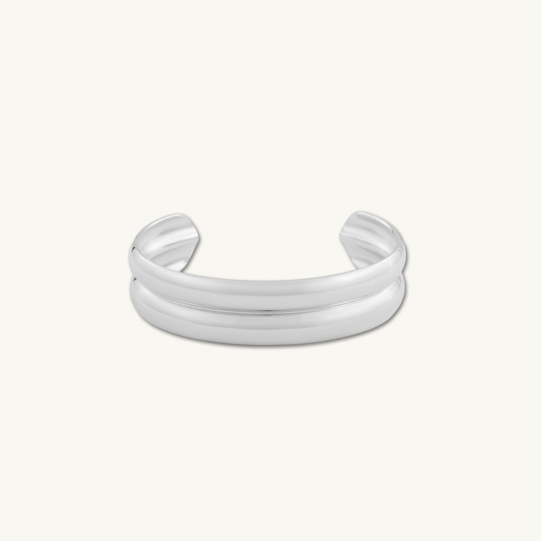 Double Dome Statement Open Cuff Bangle - Camile & Stone