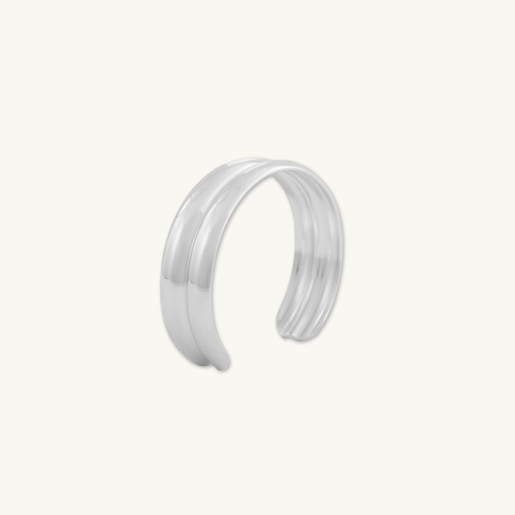 Double Dome Statement Open Cuff Bangle - Camile & Stone