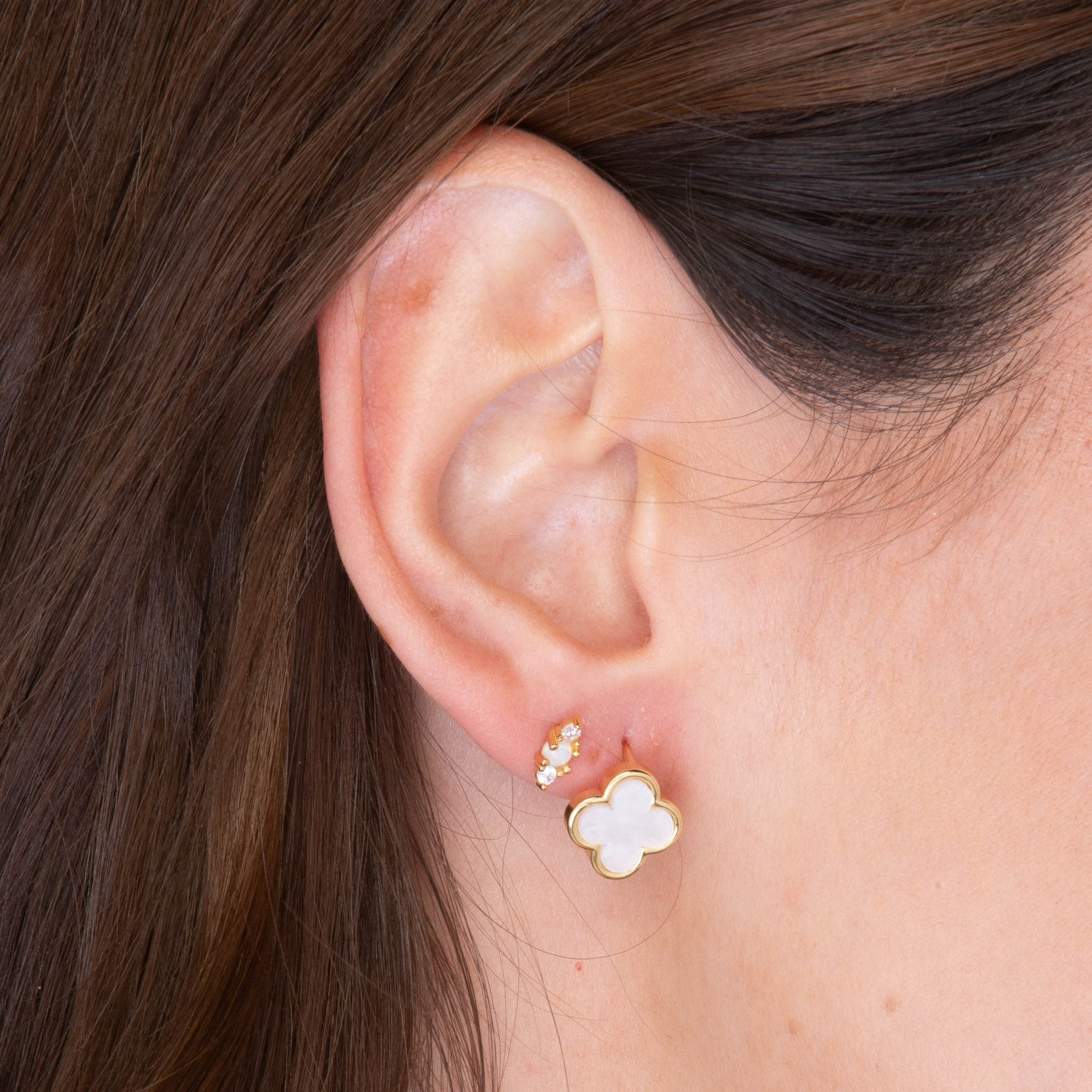 Double Sapphire Opal Flat Back Earrings - Camile & Stone