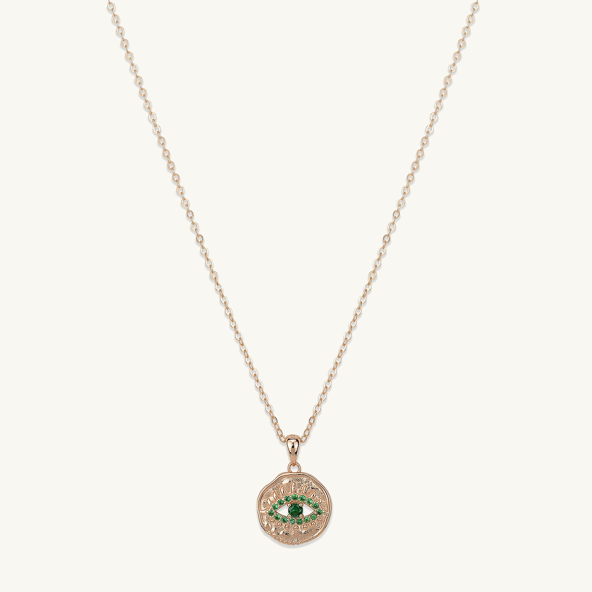 Emerald Evil Eye Pendant Necklace - Camile & Stone