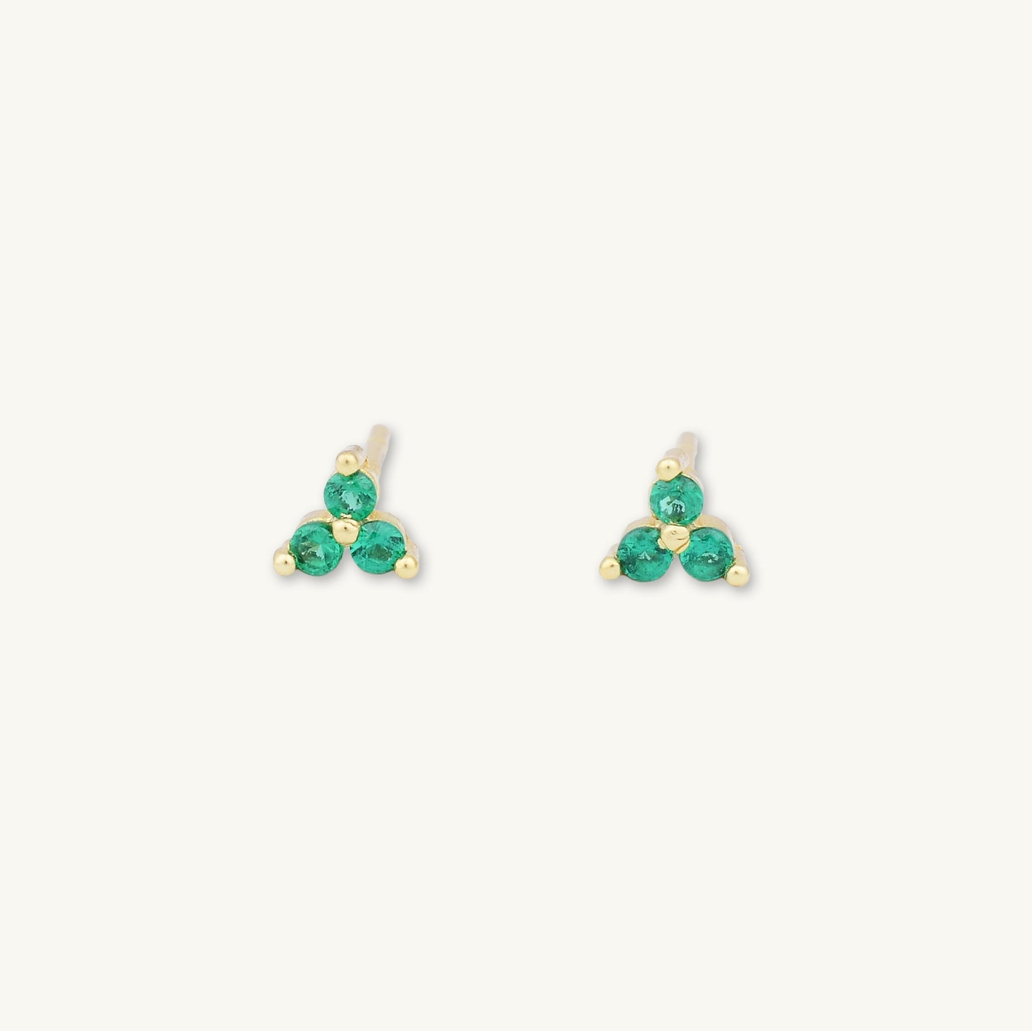 Emerald Lotus Sapphire Stud Earrings - Camile & Stone