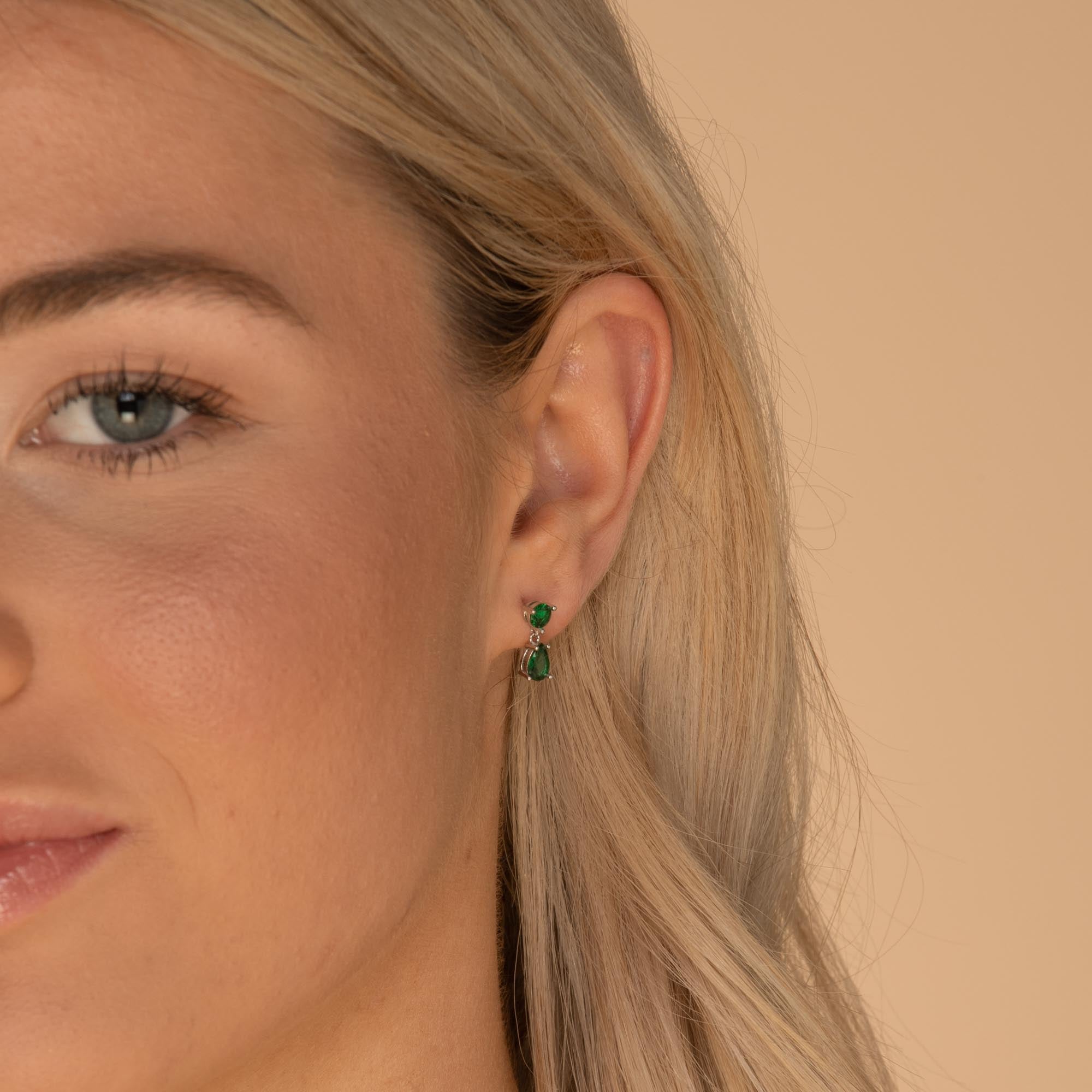 Emerald Teardrop Sapphire Earrings - Camile & Stone