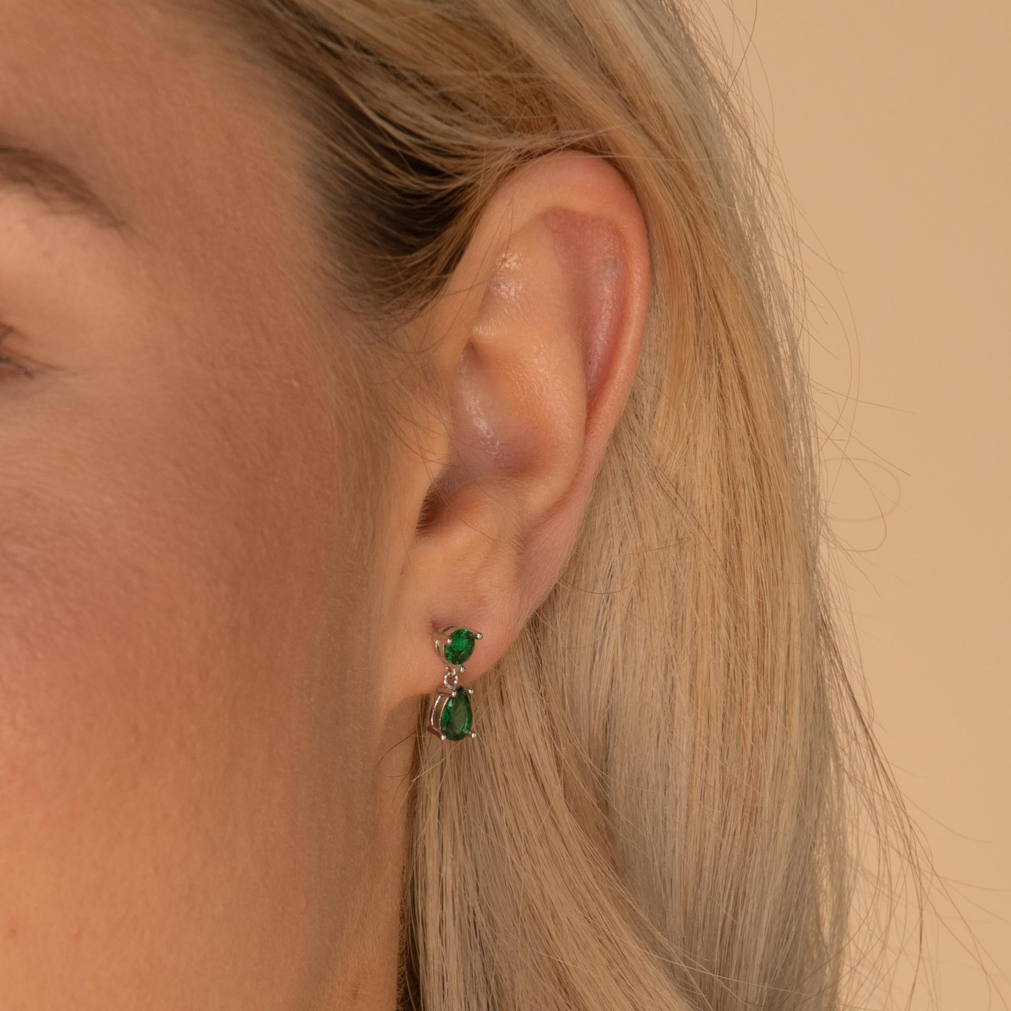 Emerald Teardrop Sapphire Earrings - Camile & Stone