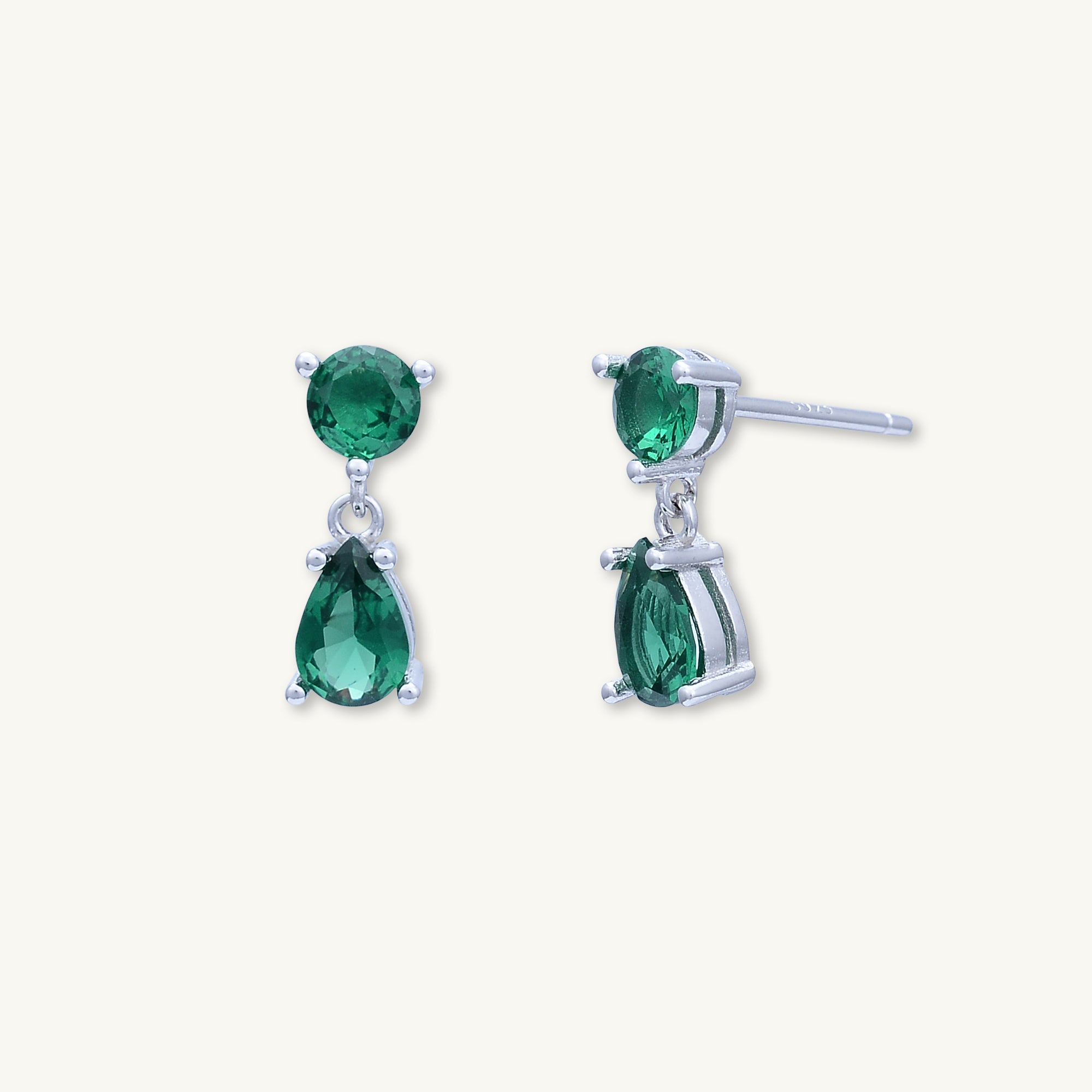 Emerald Teardrop Sapphire Earrings - Camile & Stone