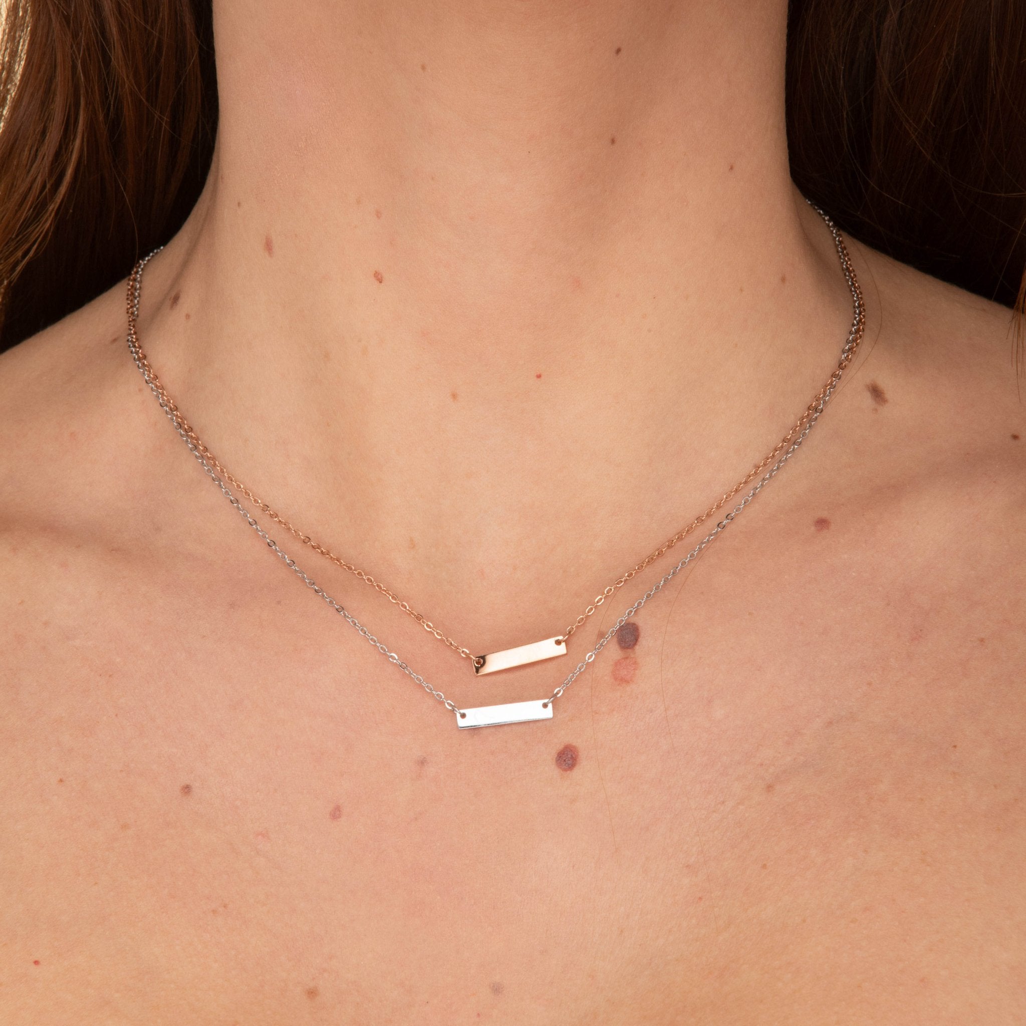 Engraved Personalised Mini Bar Necklace - Camile & Stone