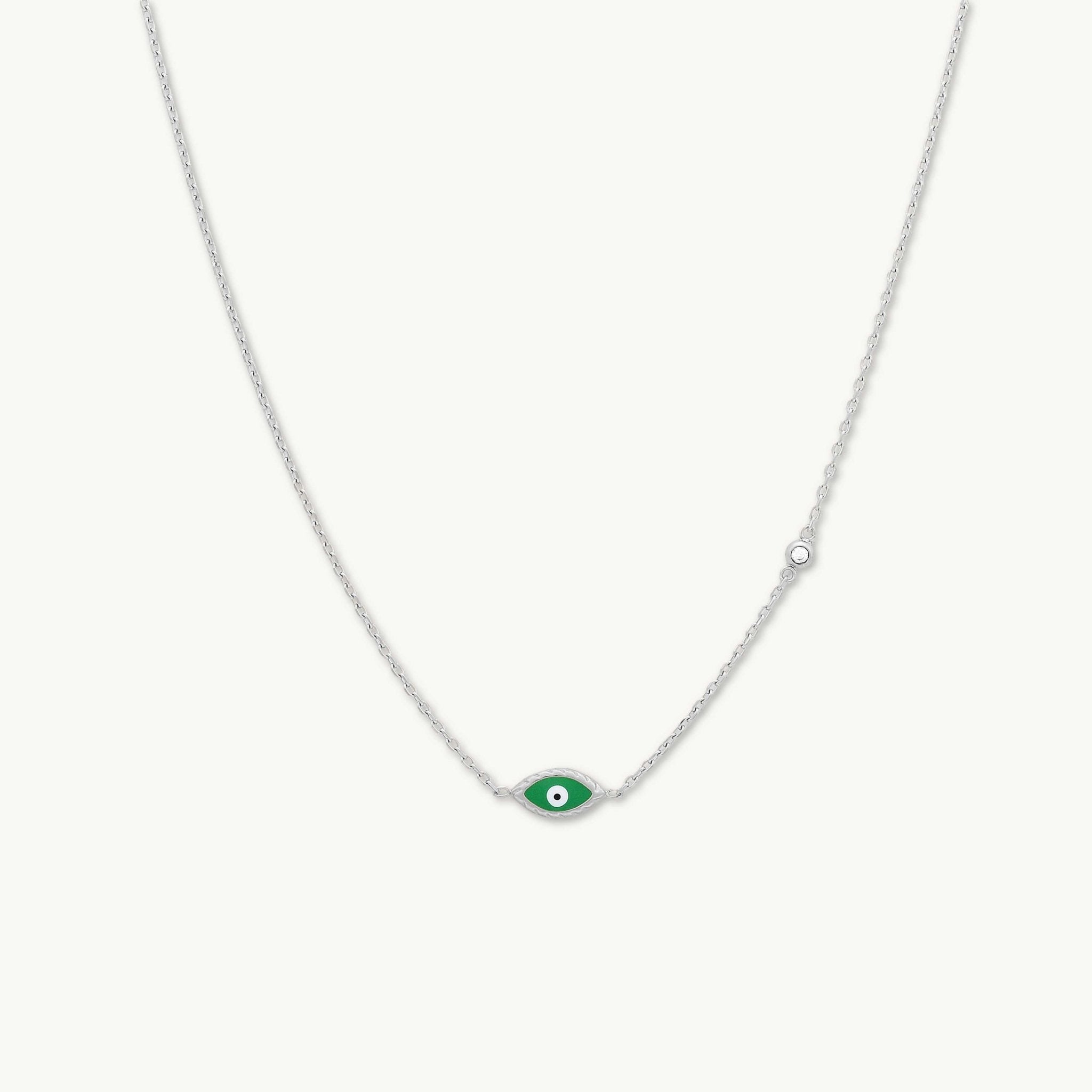 Evil Eye Emerald Solitaire Necklace - Camile & Stone