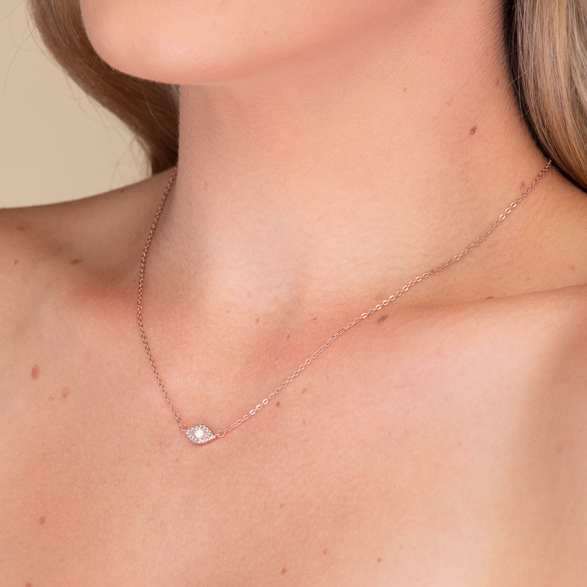 Evil Eye Opal Pave Necklace - Camile & Stone