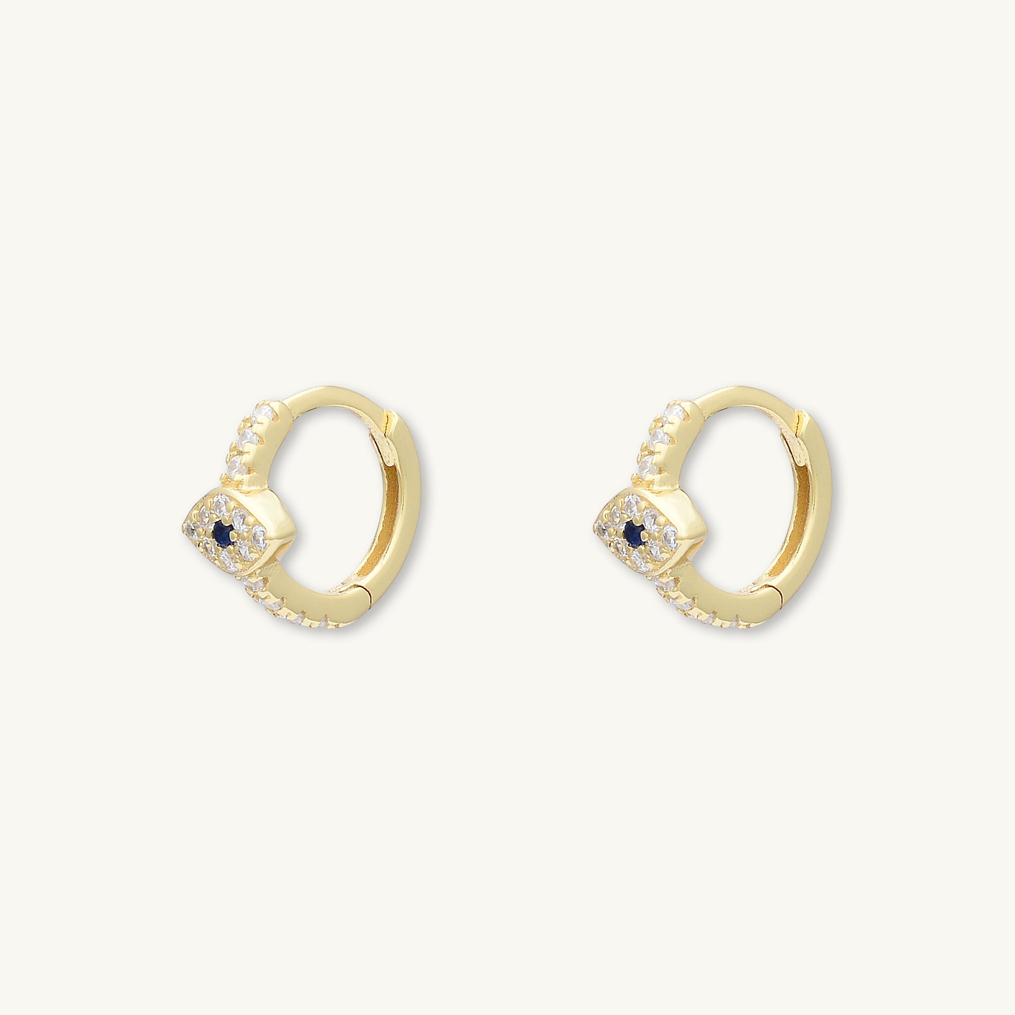Evil Eye Sapphire Huggie Earrings - Camile & Stone