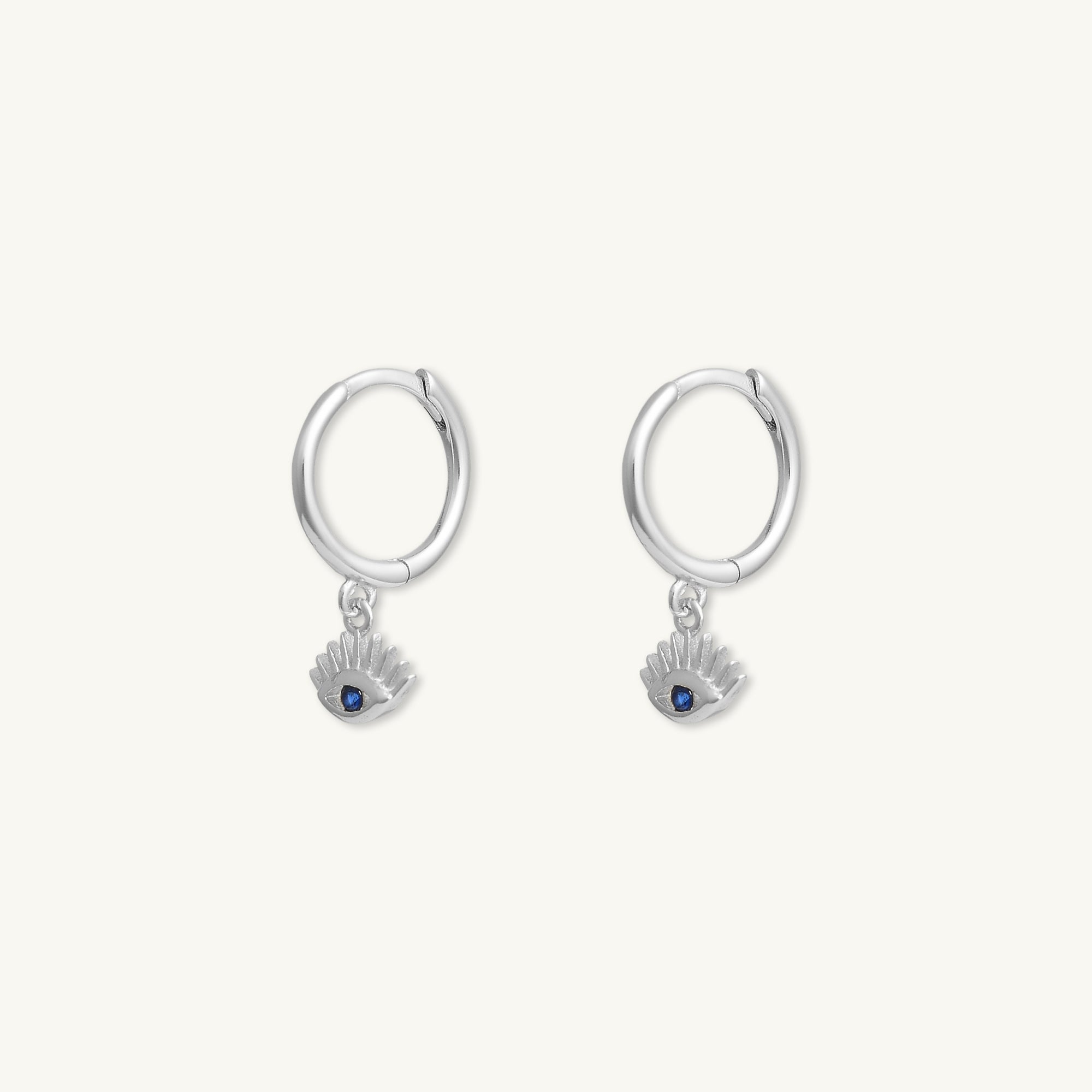 Evil Eye Symbolic Blue Huggie Earrings - Camile & Stone