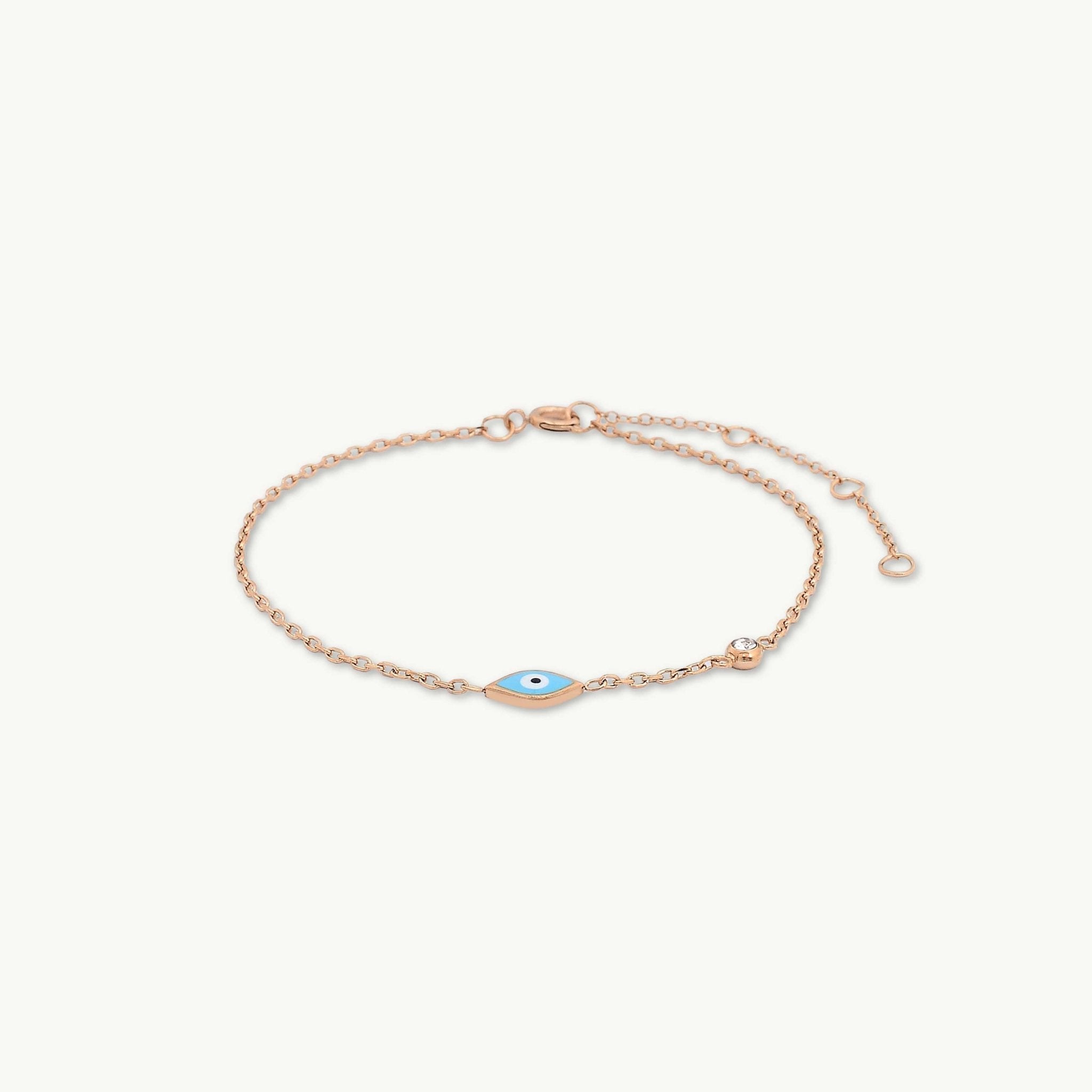 Evil Eye Turquoise Solitaire Bracelet - Camile & Stone
