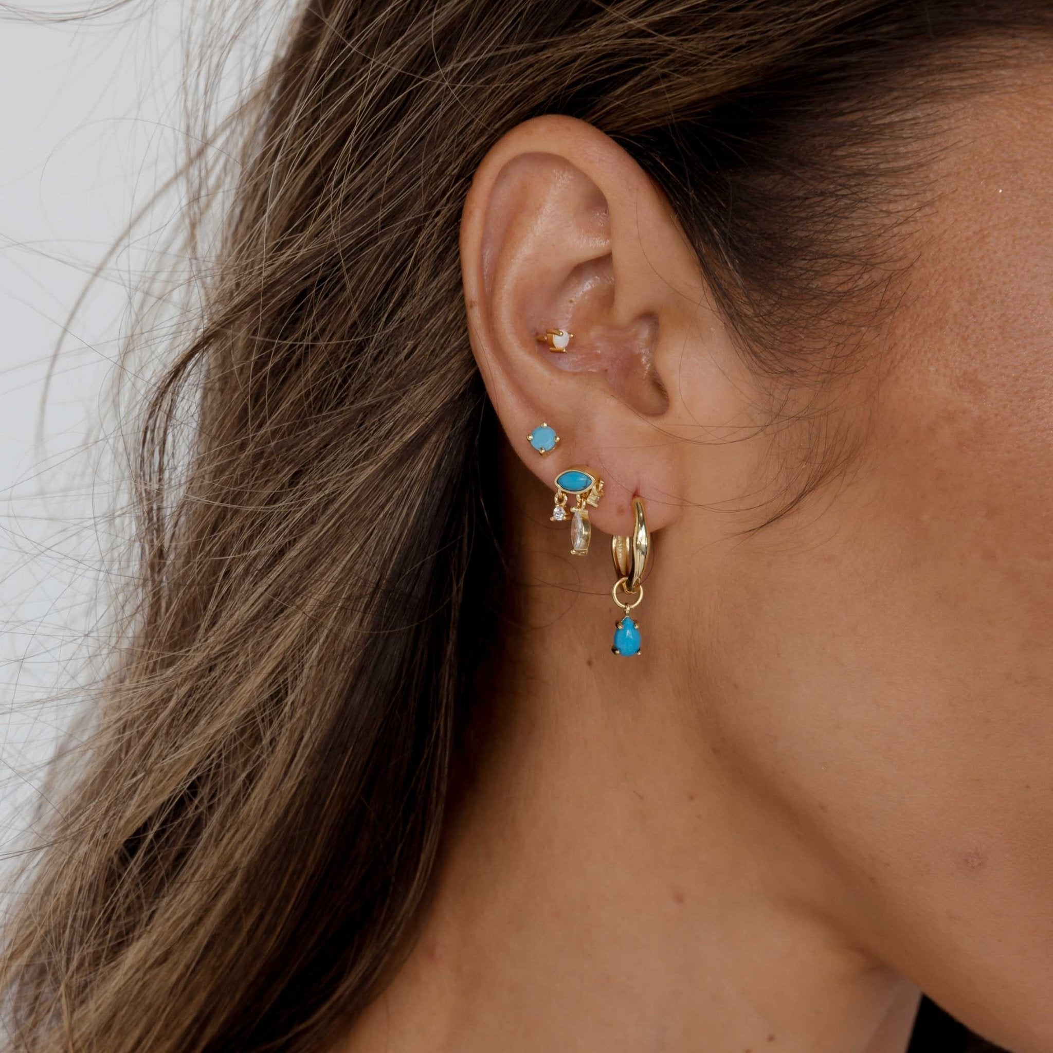 Evil Eye Turquoise Stud Earrings - Camile & Stone