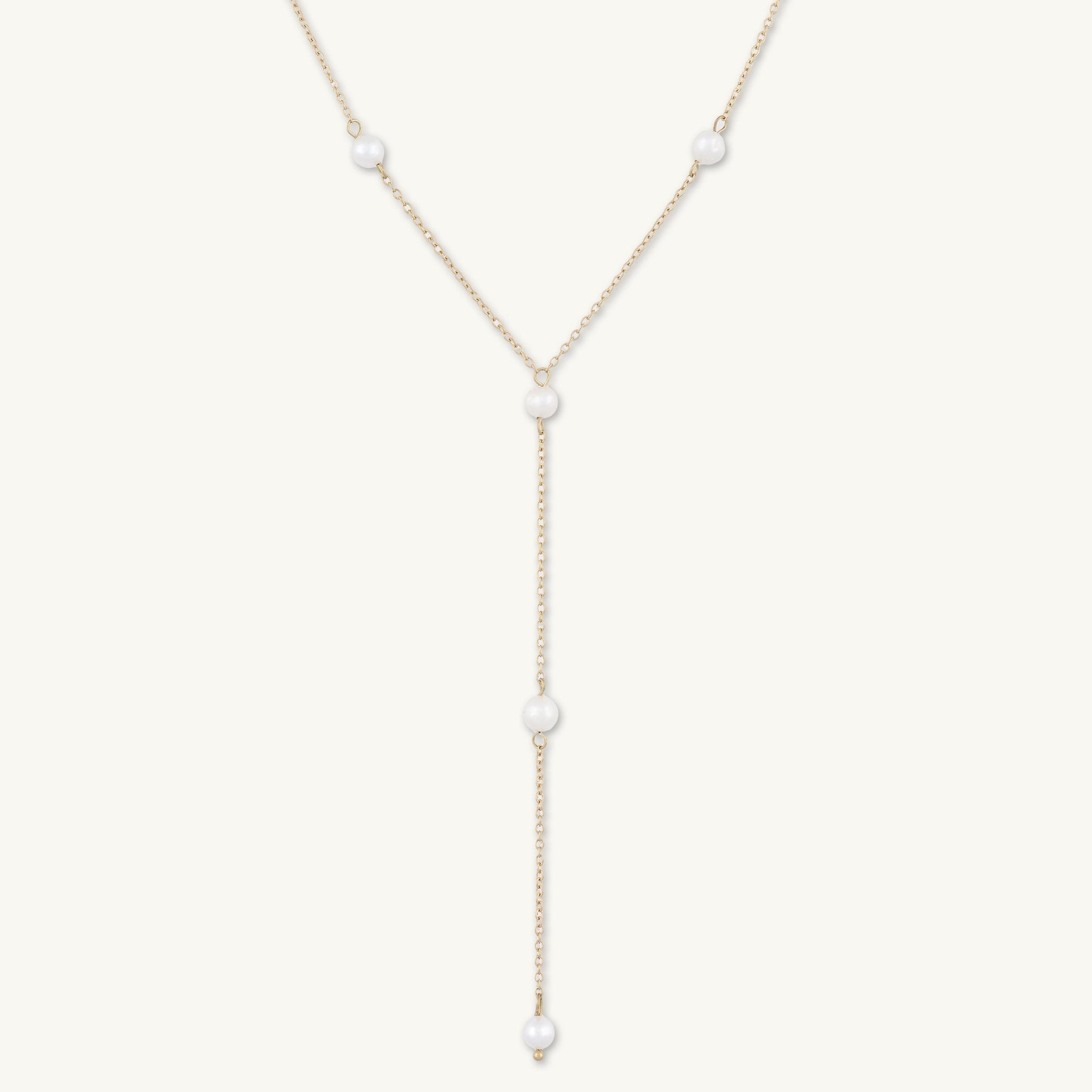 Freshwater Drop Pearl Y Long Necklace - Camile & Stone