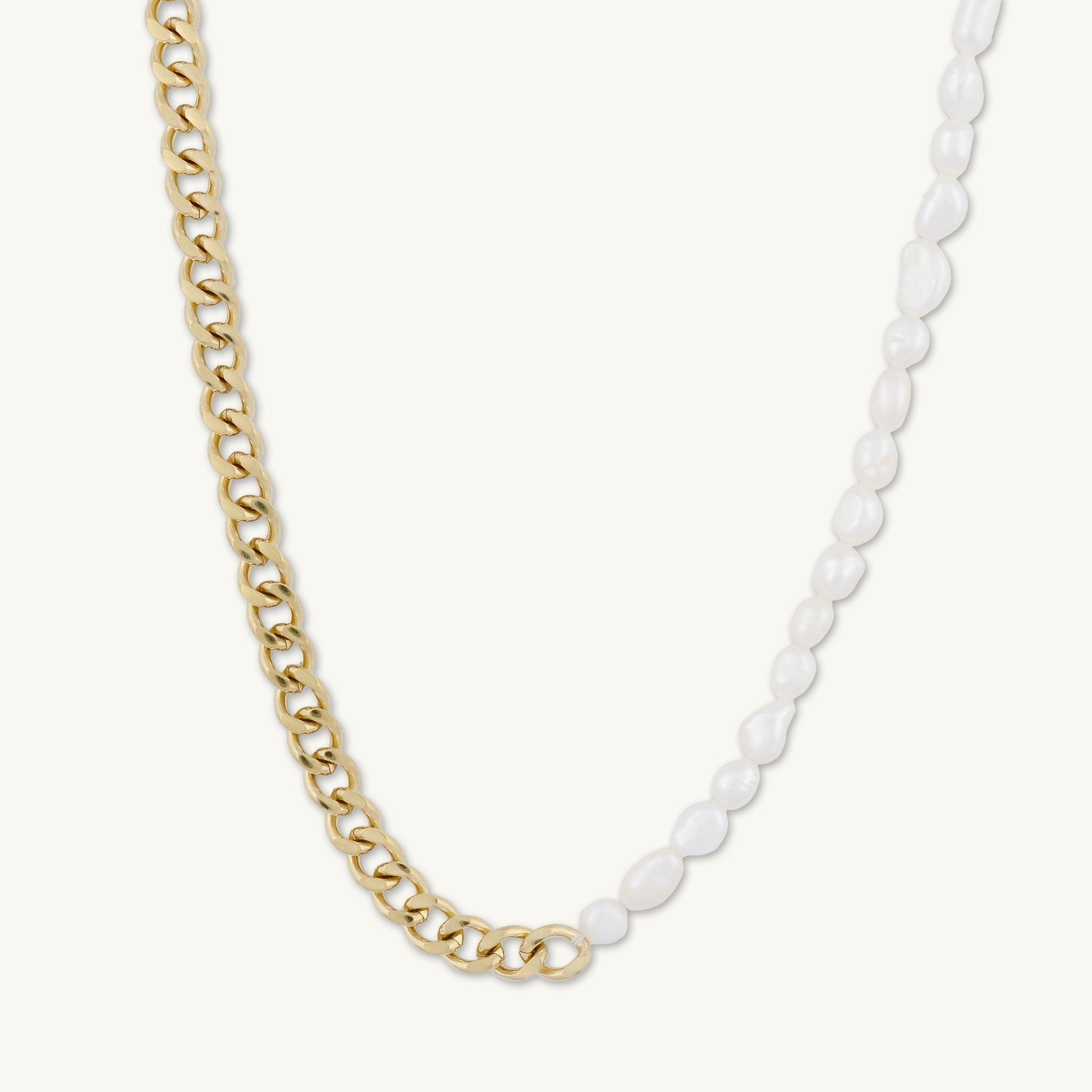 Freshwater Pearl Cuban Toggle Necklace - Camile & Stone