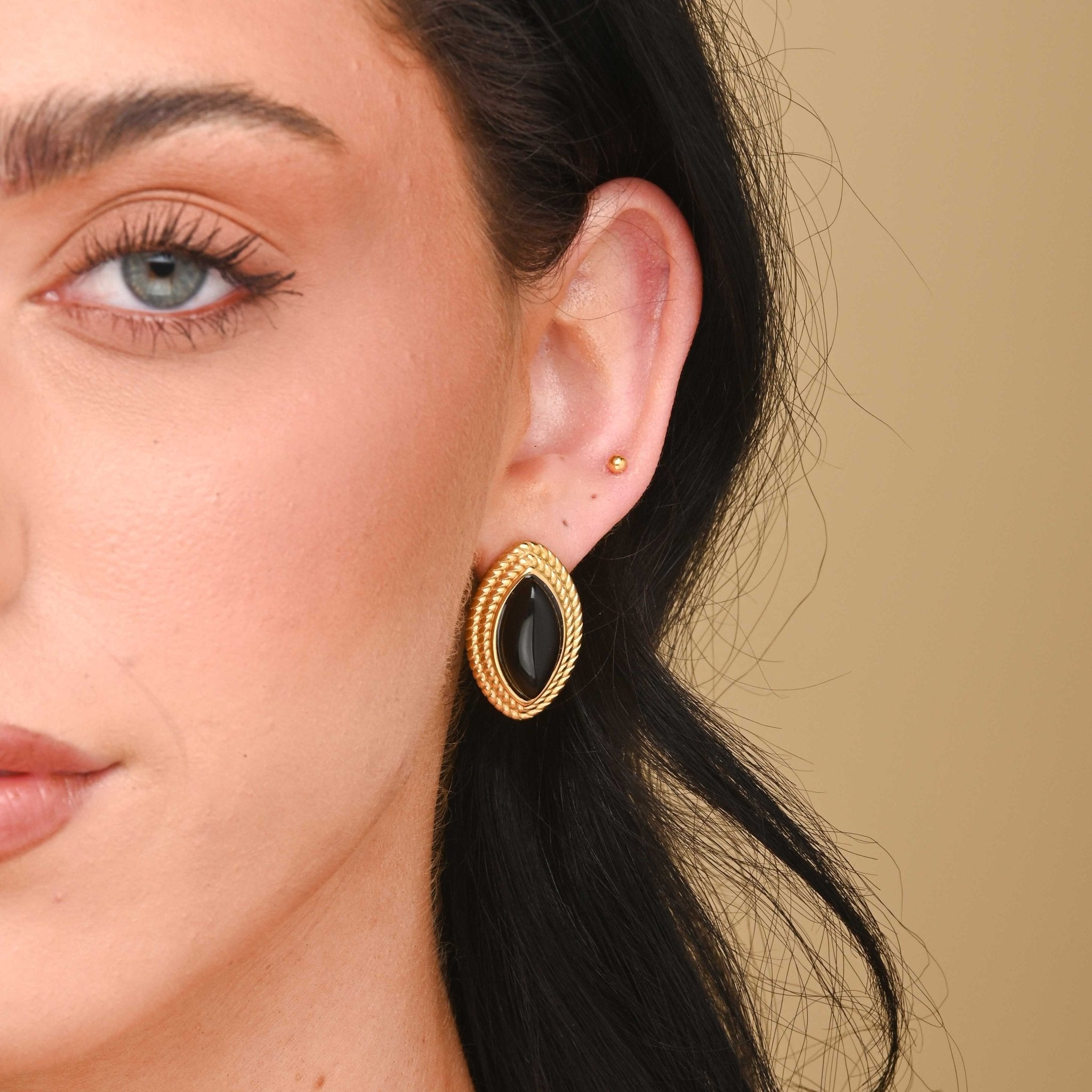 Freya Vintage Black Onyx Earrings - Camile & Stone