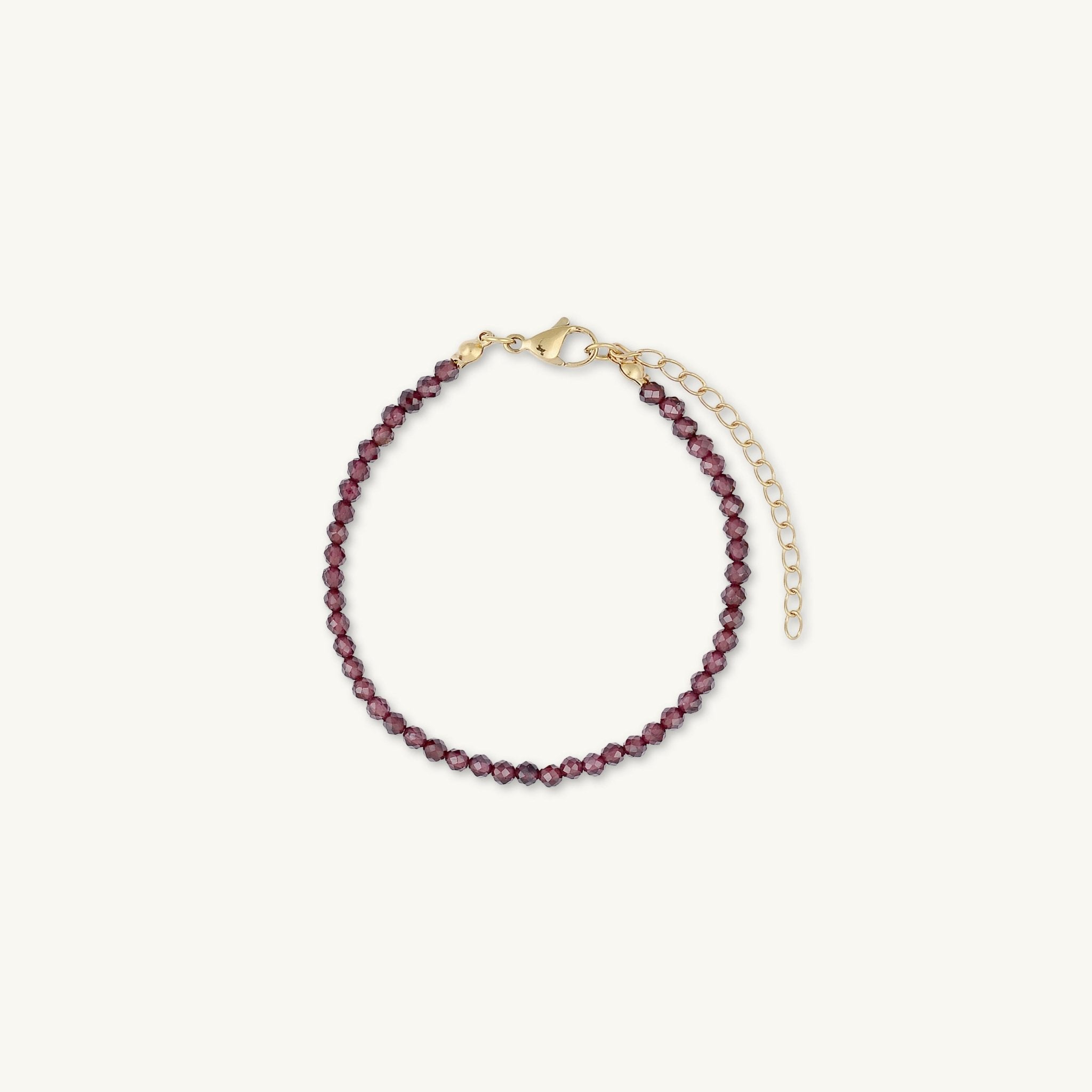 Garnet Crystal Beaded Bracelet - Camile & Stone