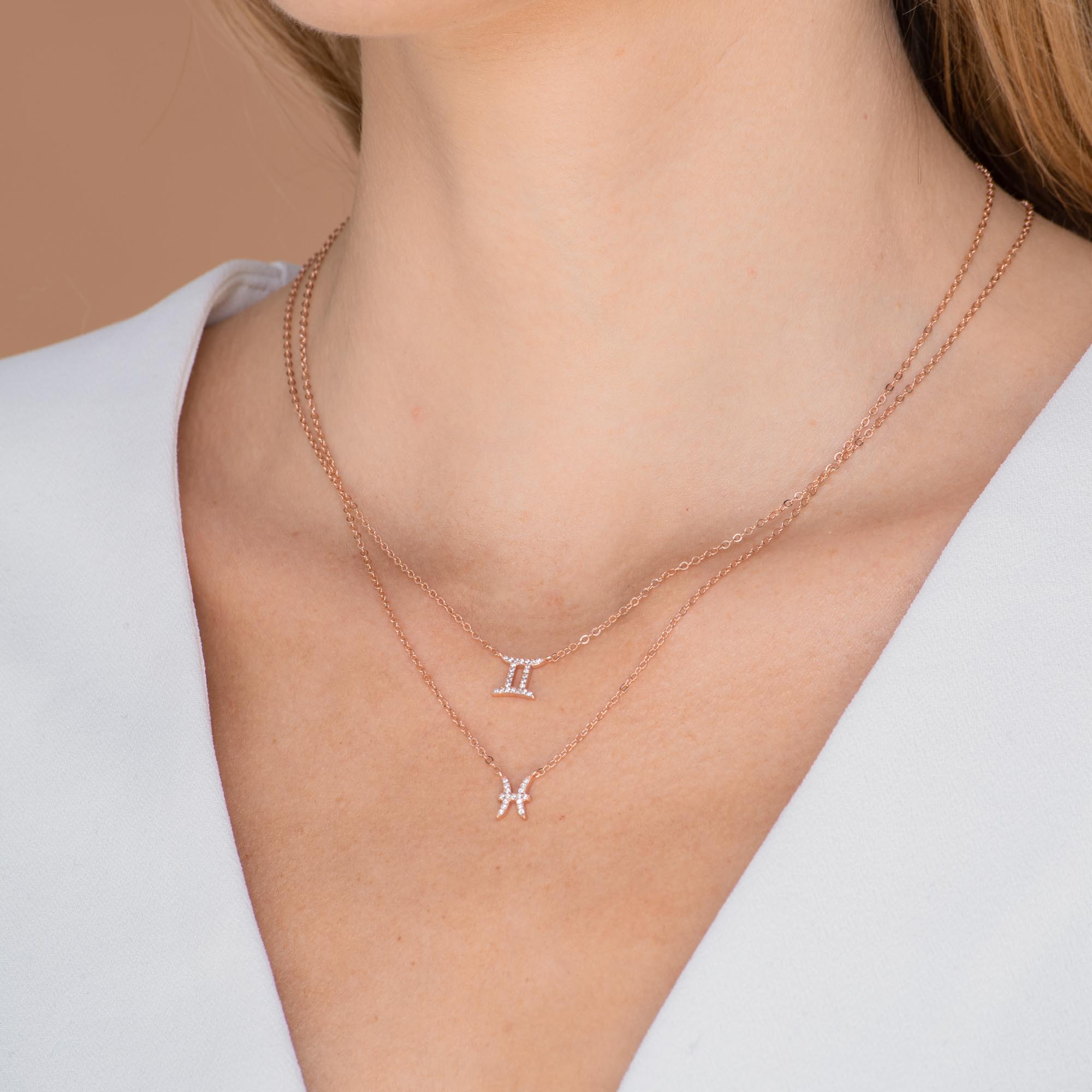 Gemini Sapphire Charm Zodiac Star Sign Necklace - Camile & Stone