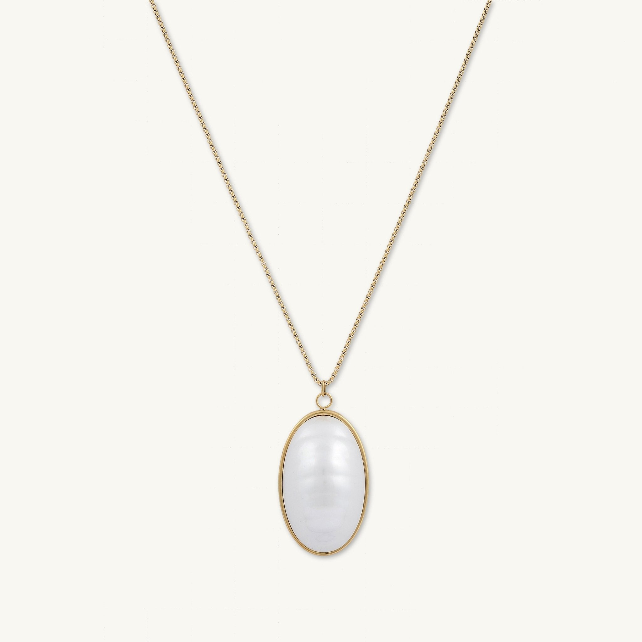 Hailey Statement Oval Pearl Necklace - Camile & Stone