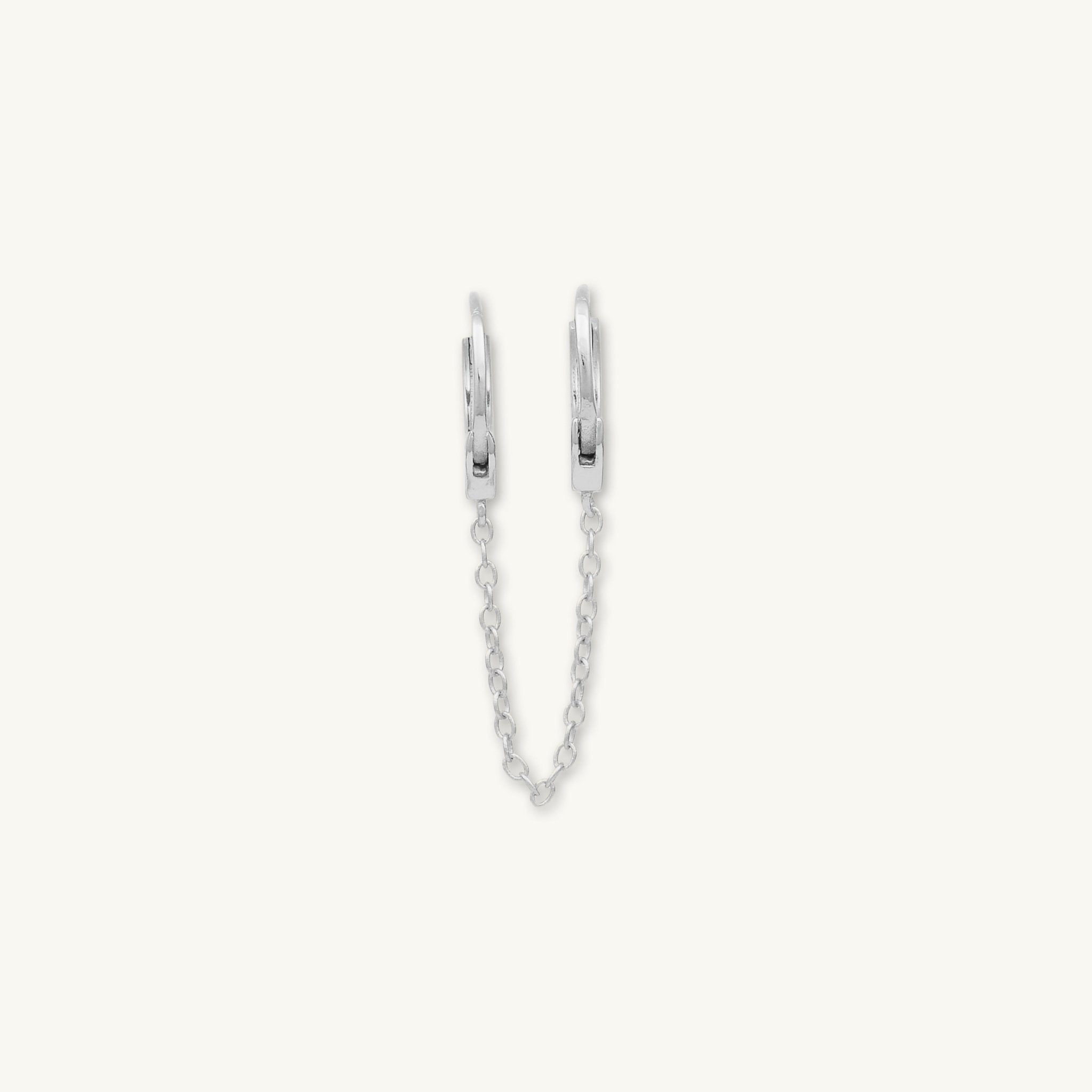 Handcuff Dangling Chain Huggie Single Earring - Camile & Stone