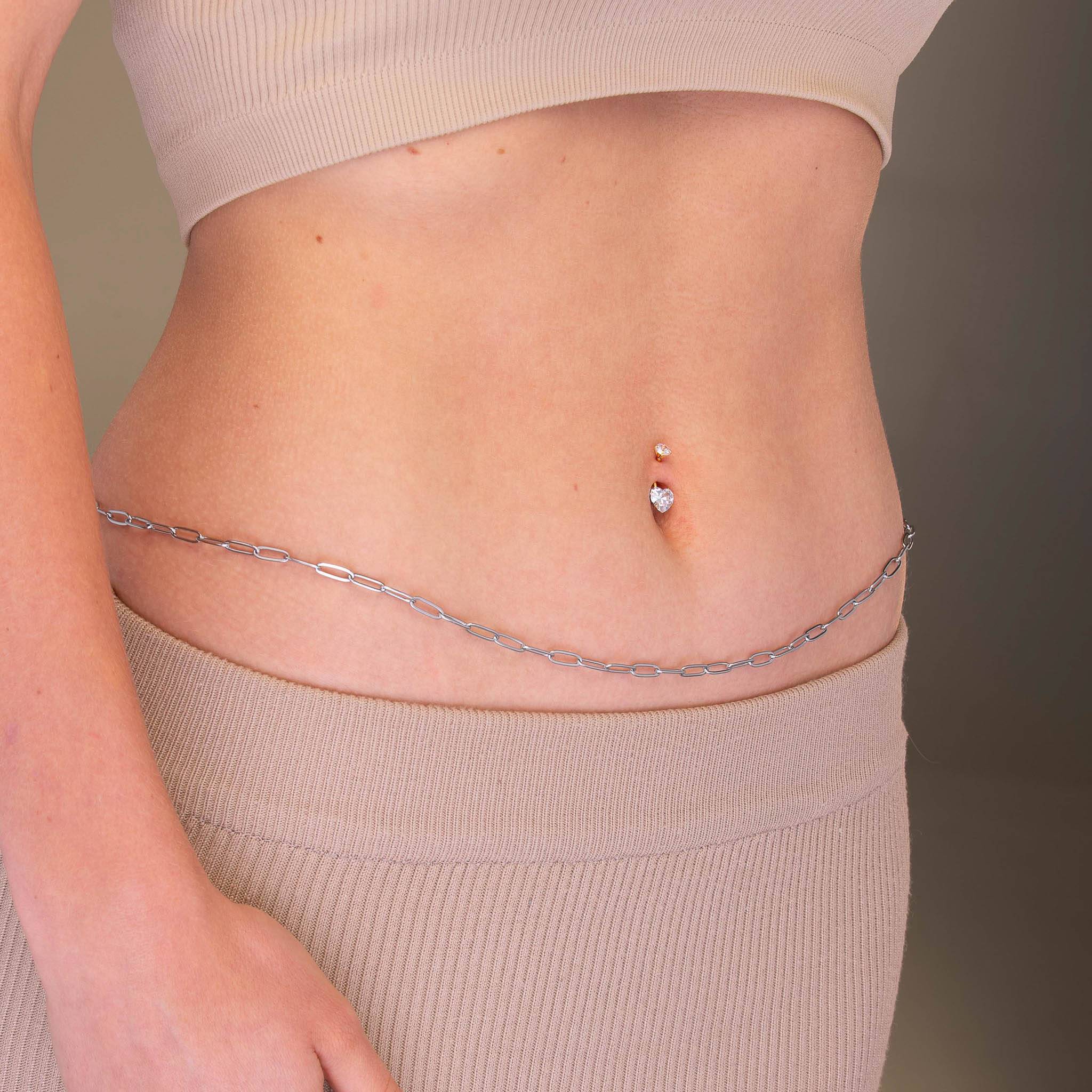 Heart Sapphire Titanium Belly Ring - Camile & Stone