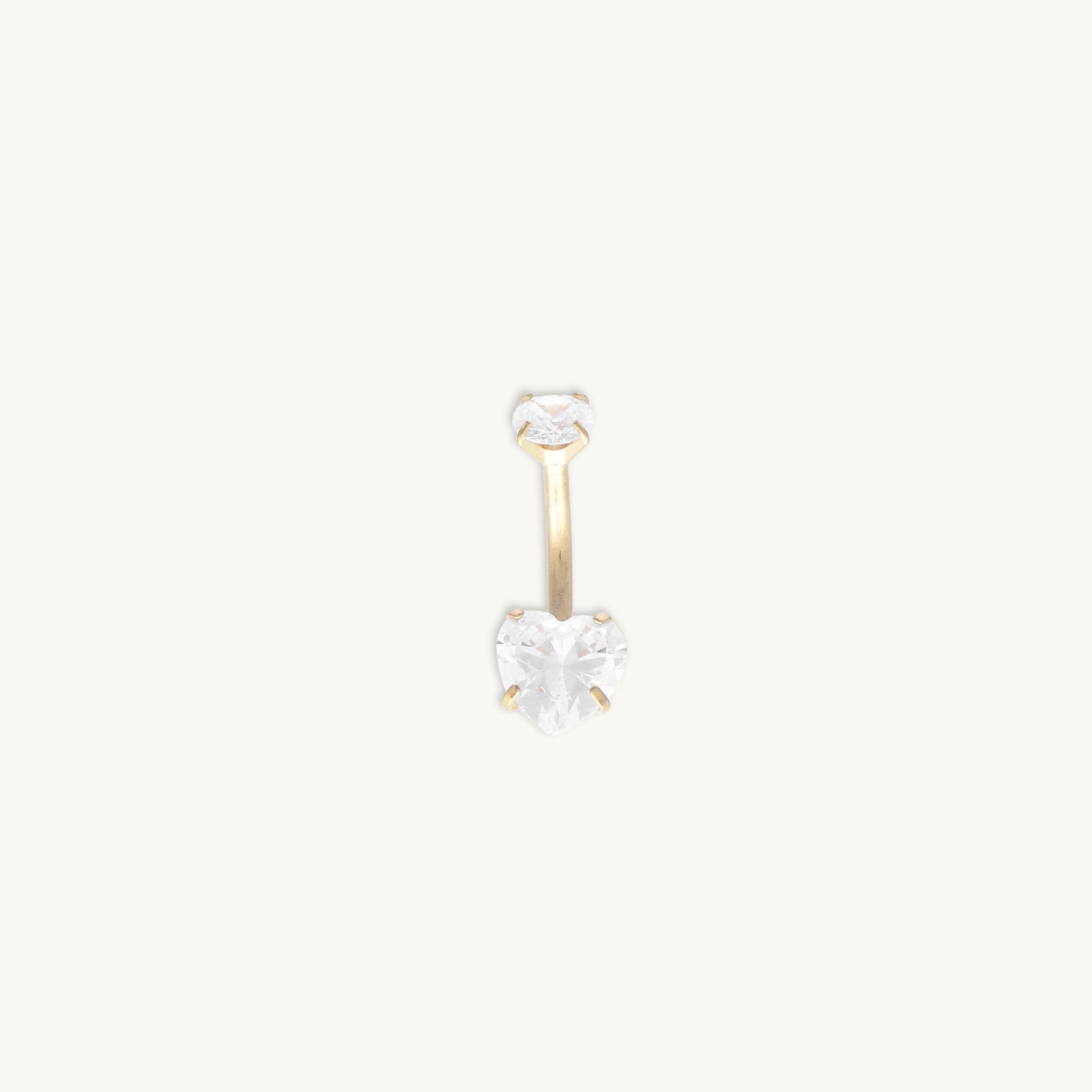 Heart Sapphire Titanium Belly Ring - Camile & Stone