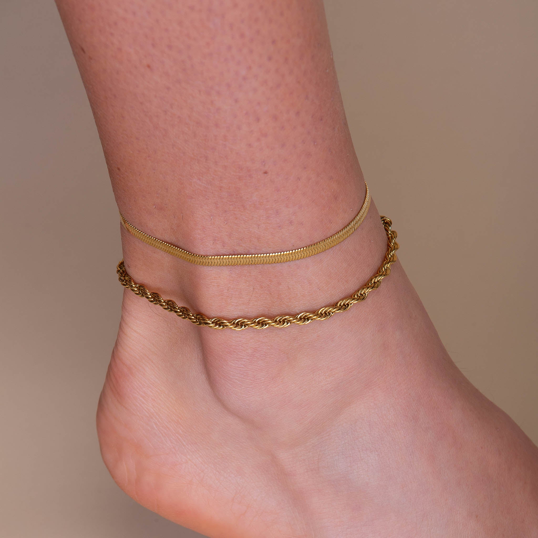 Herringbone Chain Anklet - Camile & Stone