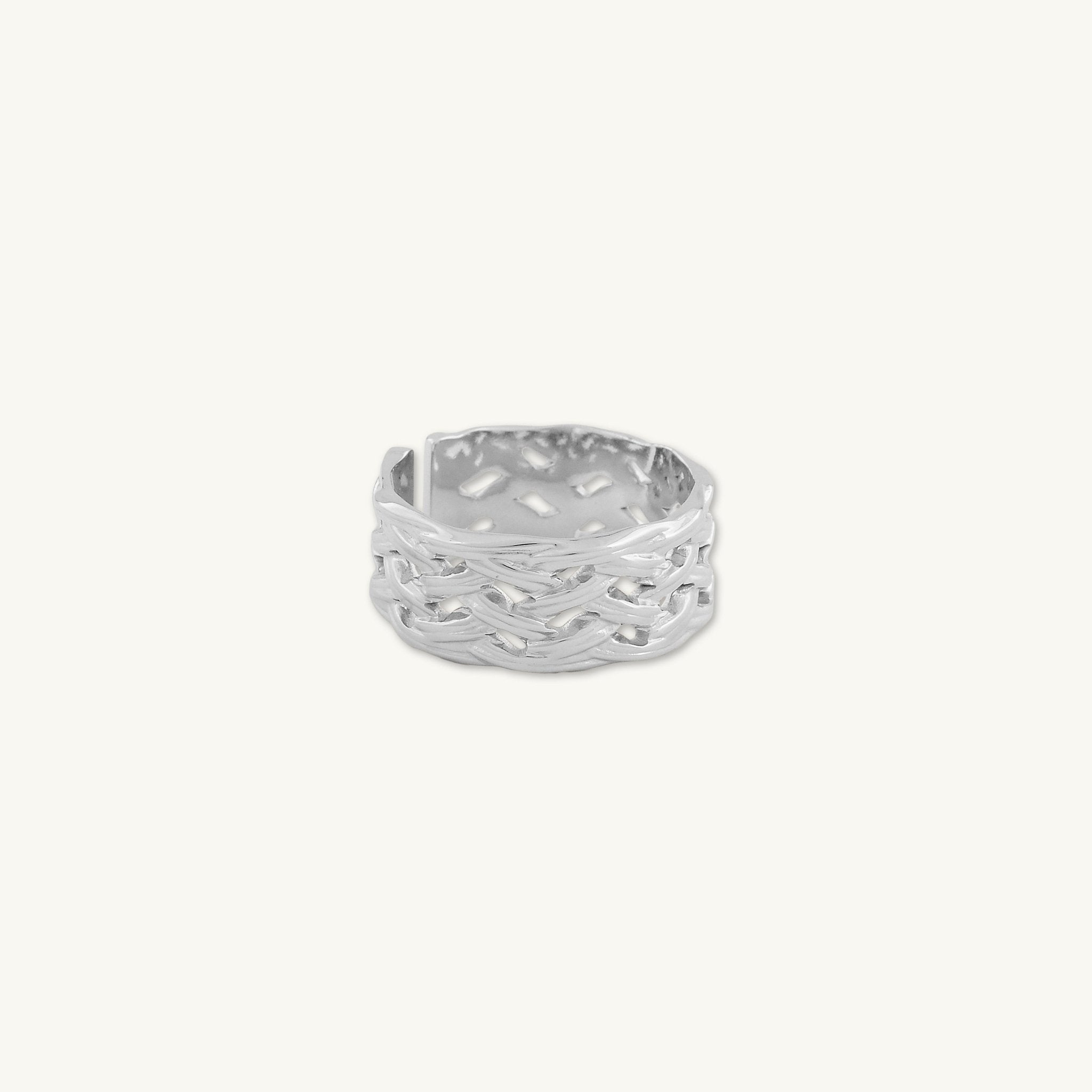 Isla Weave Statement Open Ring - Camile & Stone