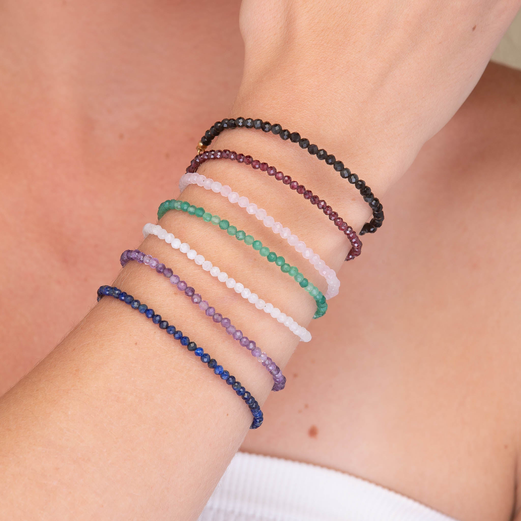 Lapis Lazuli Crystal Beaded Bracelet - Camile & Stone