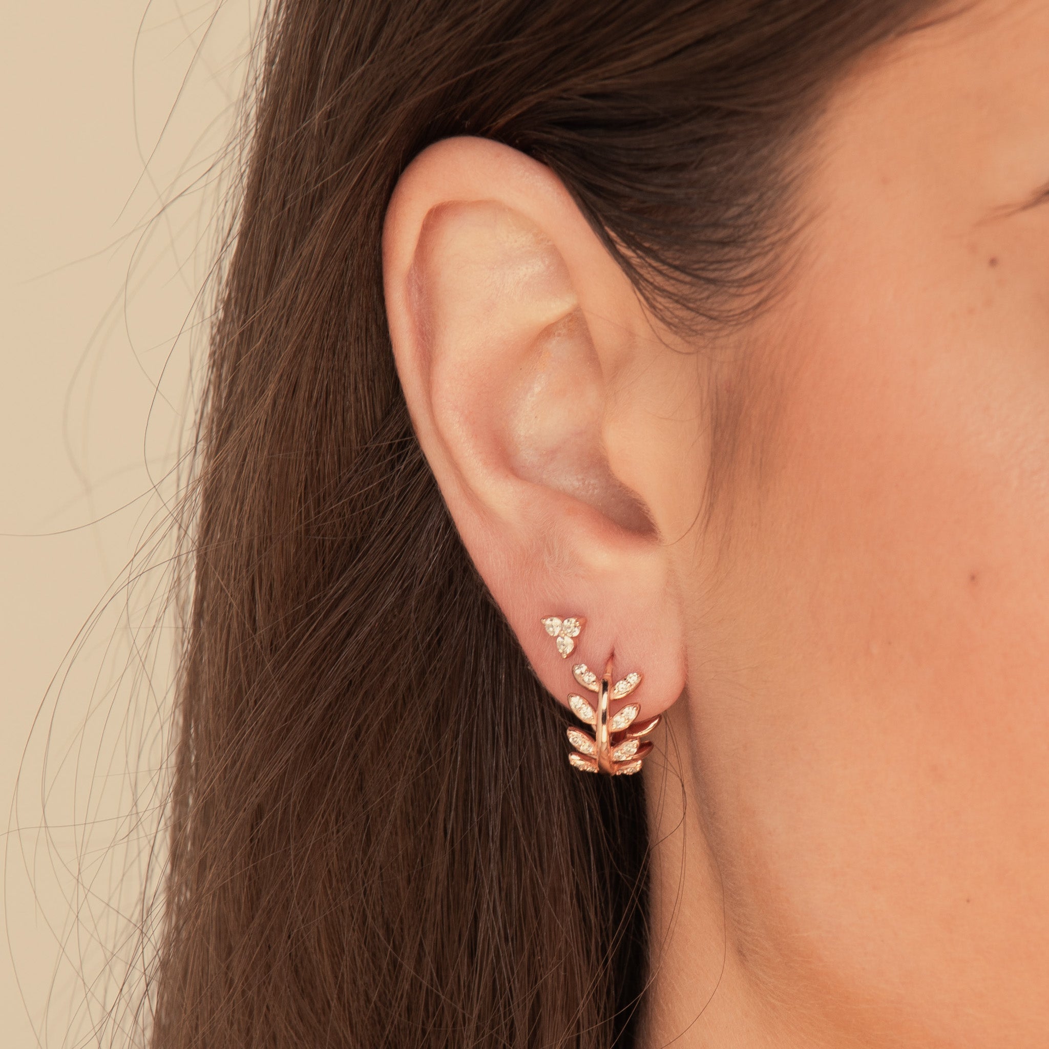 Leaf Wrap Huggie Earrings - Camile & Stone