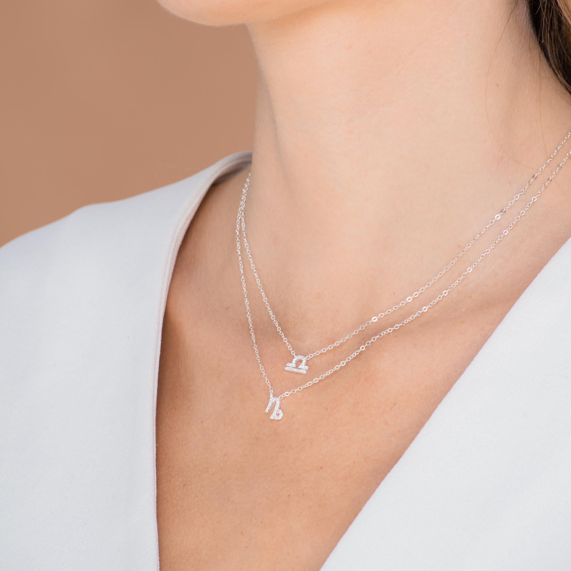 Libra Sapphire Charm Zodiac Star Sign Necklace - Camile & Stone