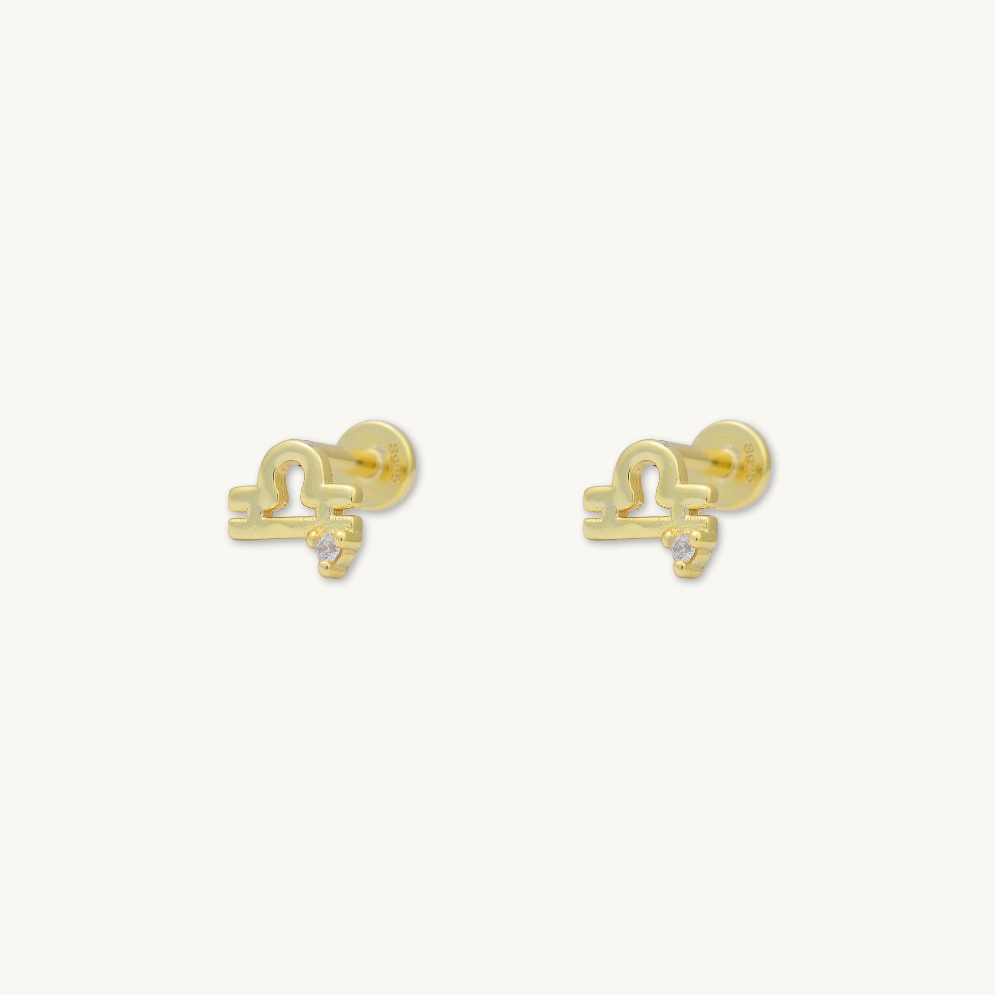Libra Zodiac Star Sign Flat Back Earrings - Camile & Stone