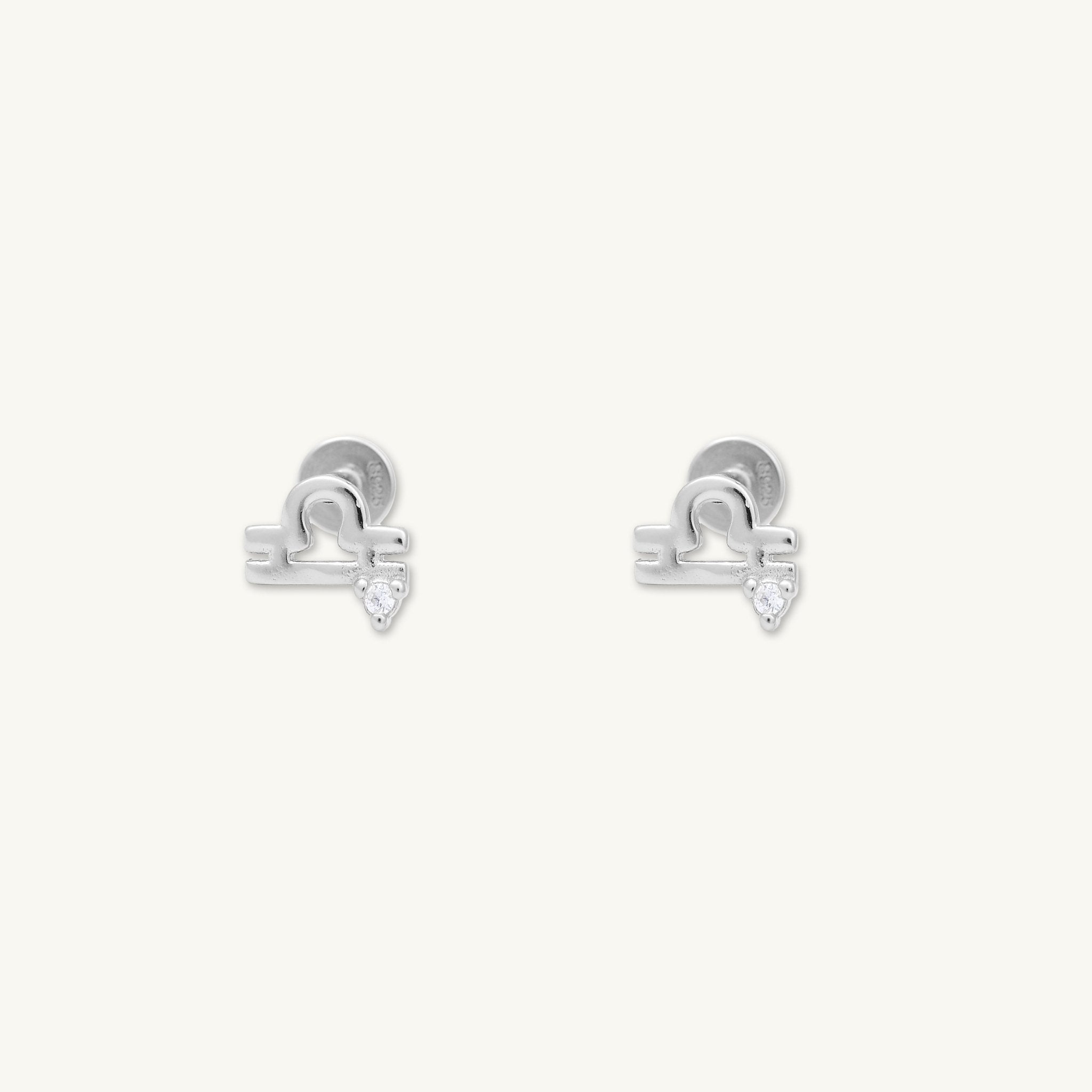Libra Zodiac Star Sign Flat Back Earrings - Camile & Stone