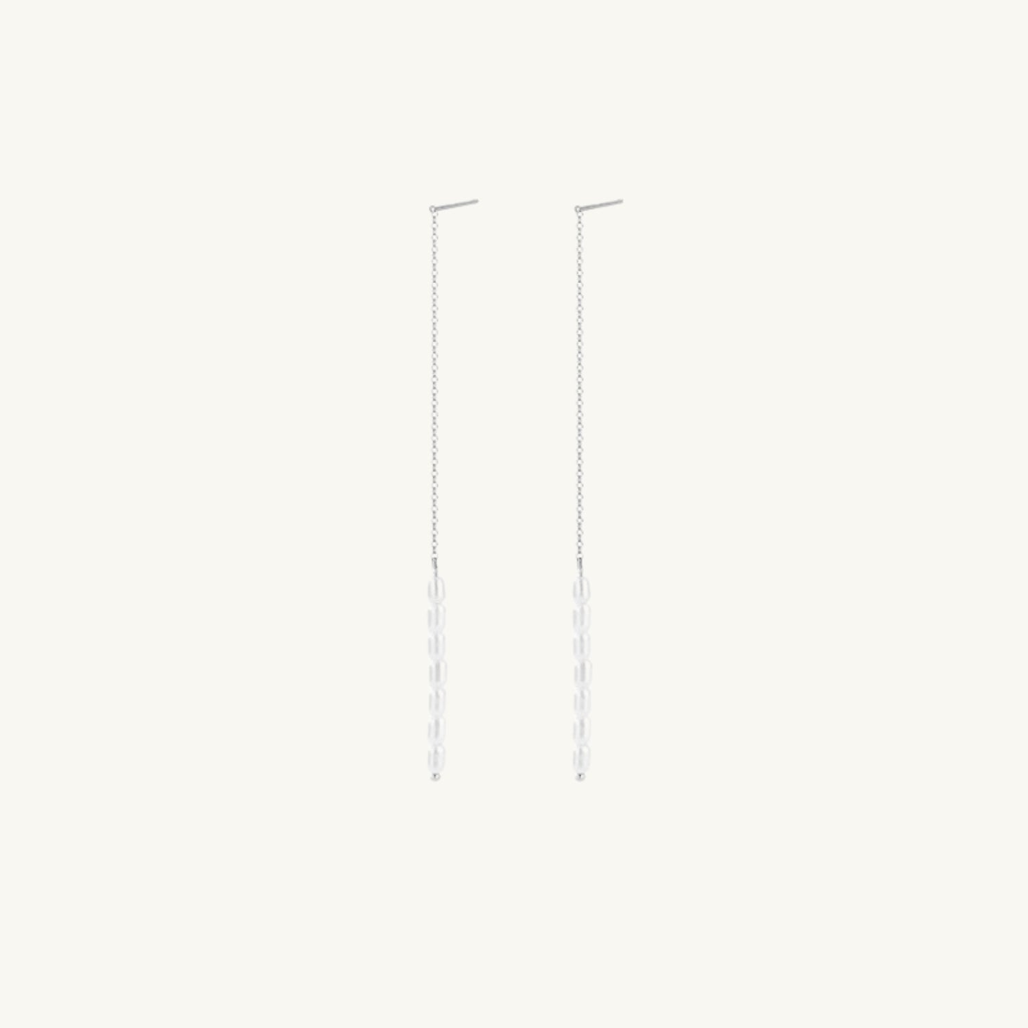 Long Pearl Threader Earrings - Camile & Stone