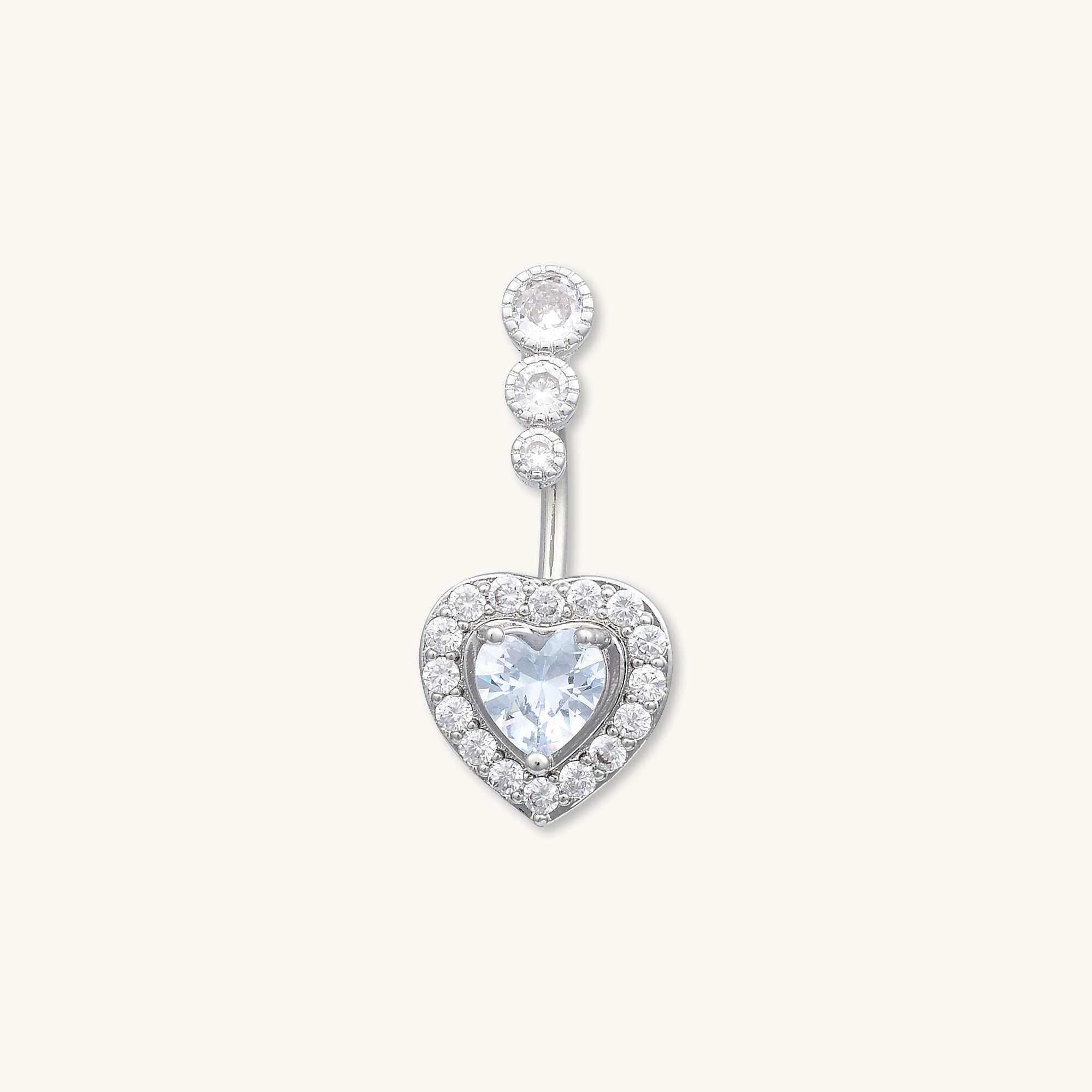 Love Heart Sapphire Titanium Belly Ring - Camile & Stone