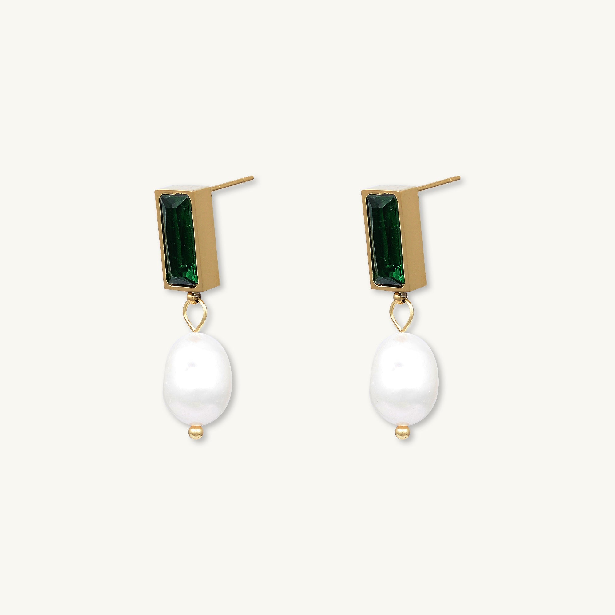 Lydia Emerald Pearl Earrings - Camile & Stone